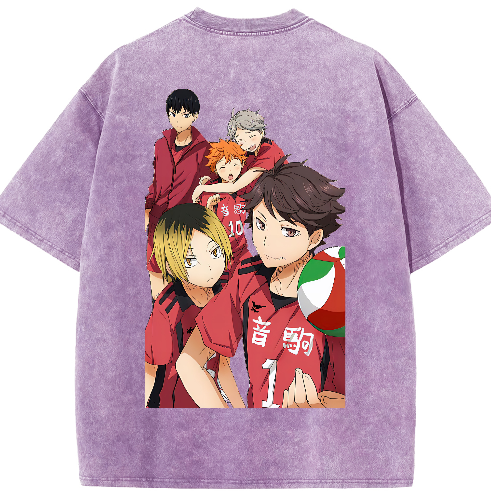 （画像用） ハイキュー!! Haikyu!! 綿100% ヴィンテージ風 半袖Tシャツ（背面プリント）