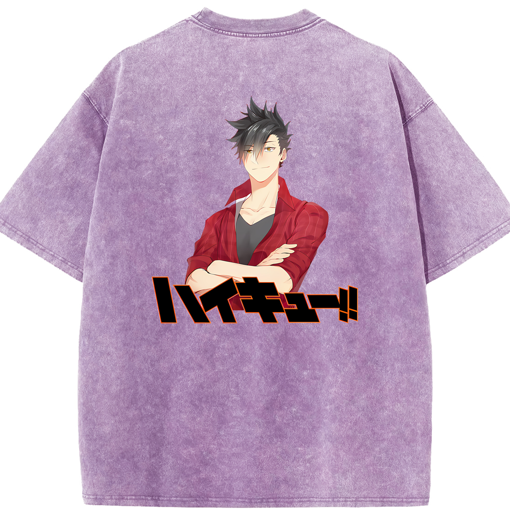 （画像用） ハイキュー!! Haikyu!! 綿100% ヴィンテージ風 半袖Tシャツ（背面プリント）