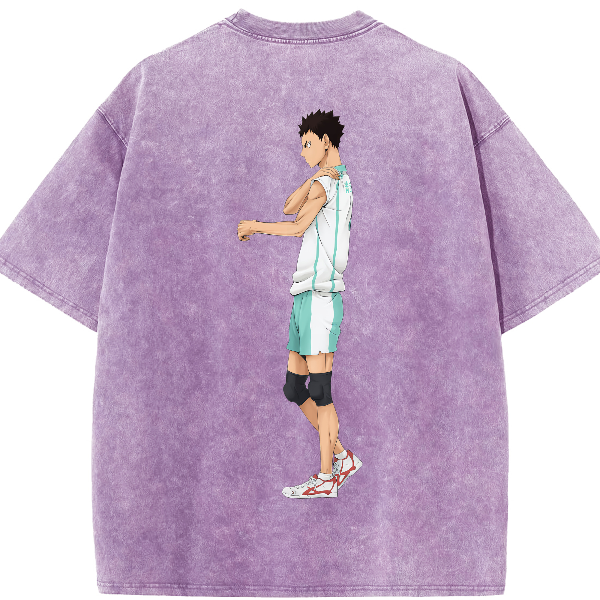 （画像用） ハイキュー!! Haikyu!! 綿100% ヴィンテージ風 半袖Tシャツ（背面プリント）