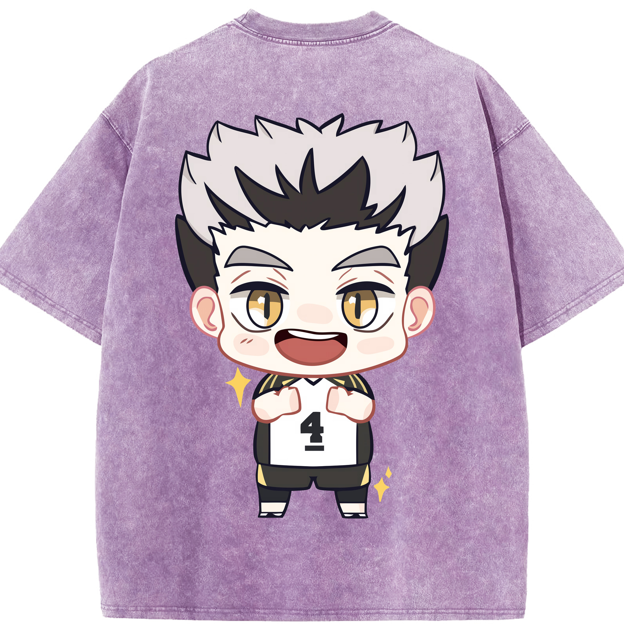 （画像用） ハイキュー!! Haikyu!! 綿100% ヴィンテージ風 半袖Tシャツ（背面プリント）