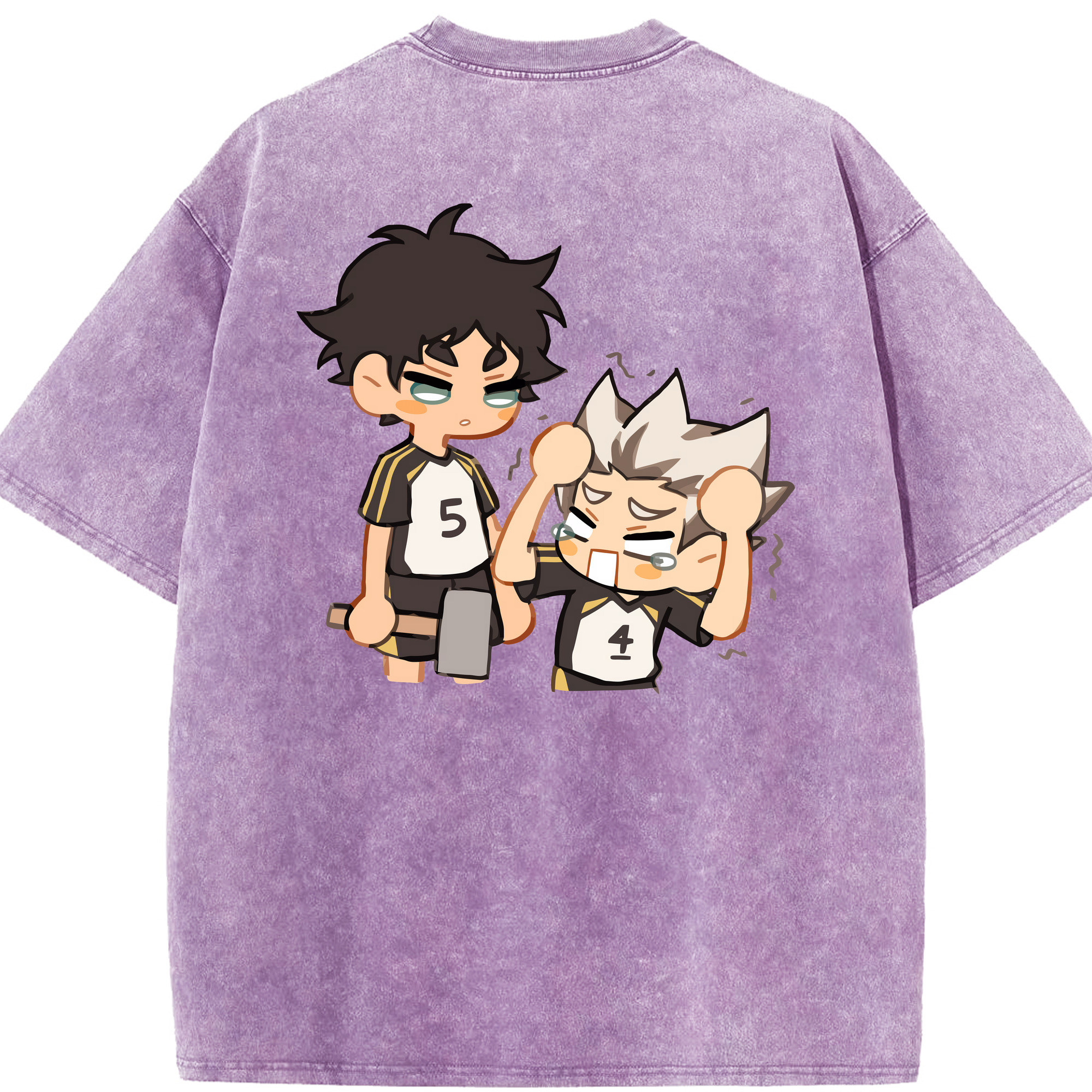 （画像用） ハイキュー!! Haikyu!! 綿100% ヴィンテージ風 半袖Tシャツ（背面プリント）