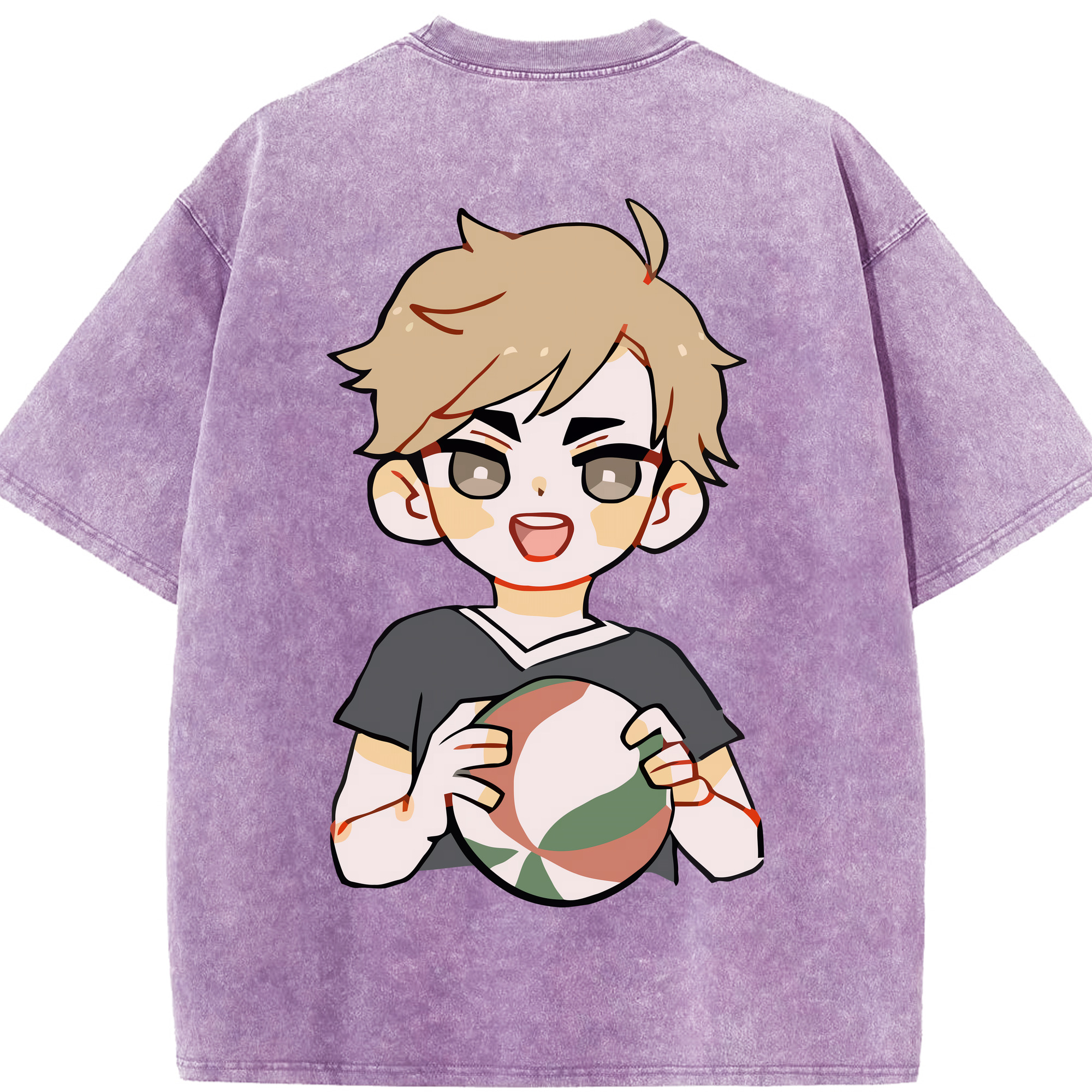 （画像用） ハイキュー!! Haikyu!! 綿100% ヴィンテージ風 半袖Tシャツ（背面プリント）