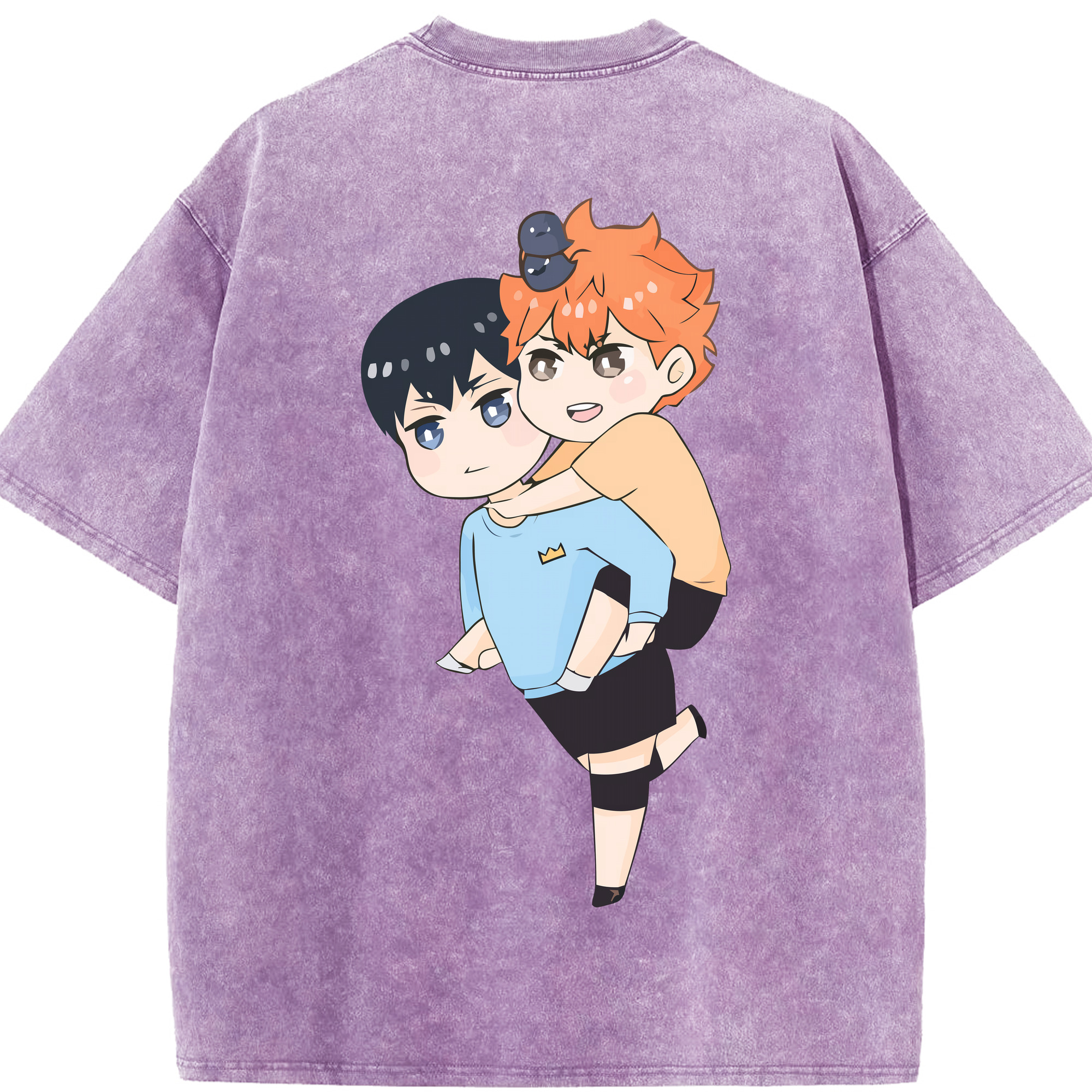 （画像用） ハイキュー!! Haikyu!! 綿100% ヴィンテージ風 半袖Tシャツ（背面プリント）