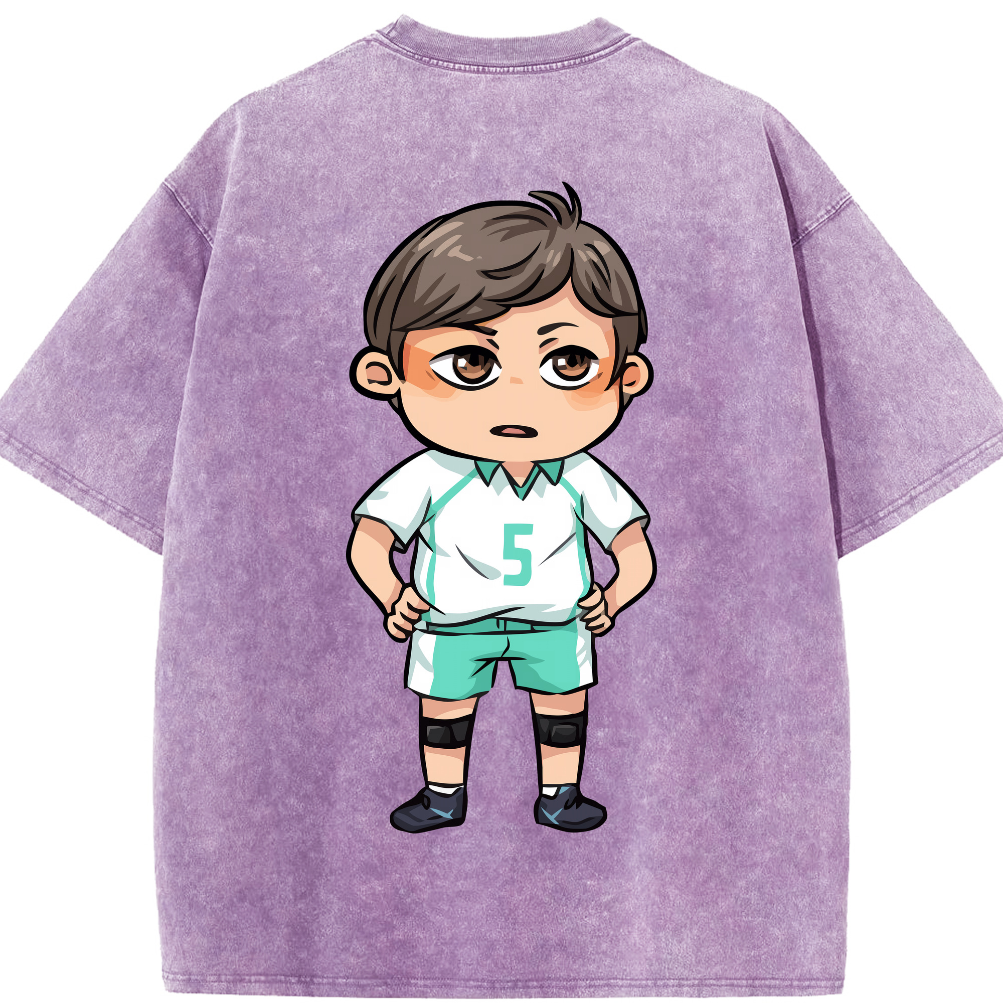 （画像用） ハイキュー!! Haikyu!! 綿100% ヴィンテージ風 半袖Tシャツ（背面プリント）