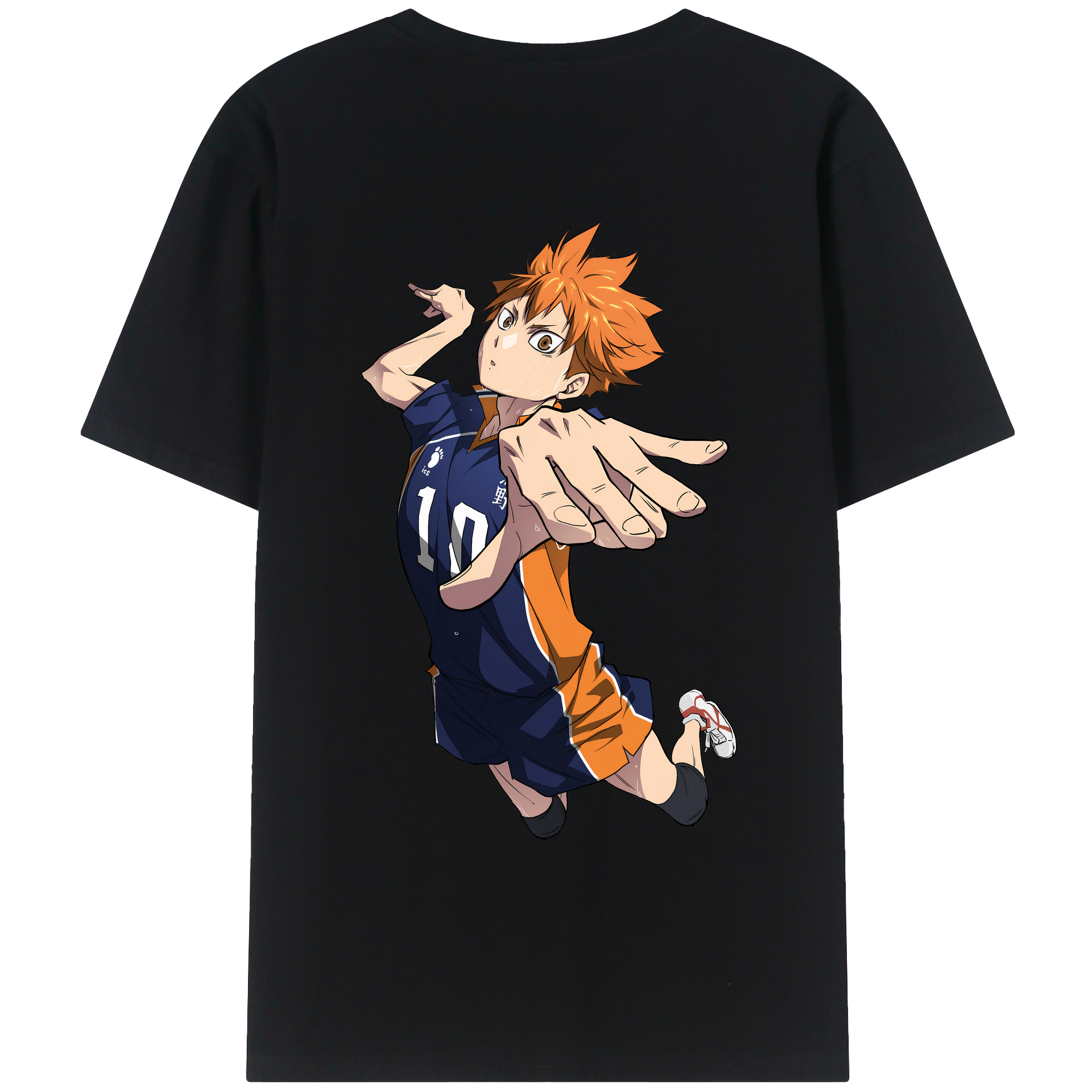（画像用） ハイキュー!! Haikyu!! 綿100％ メンズ半袖Tシャツ（バックプリント） 通気性