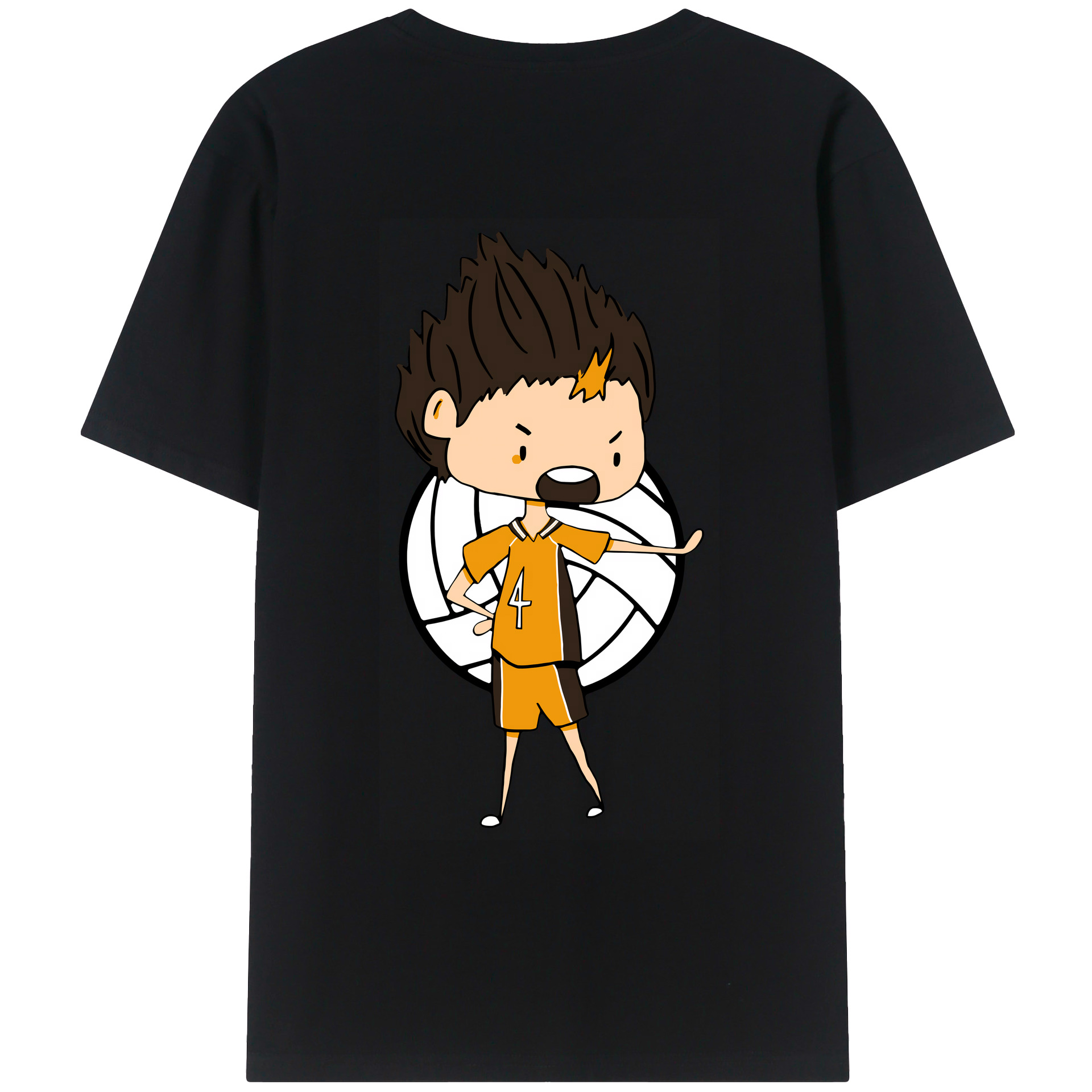 （画像用） ハイキュー!! Haikyu!! 綿100％ メンズ半袖Tシャツ（バックプリント） 通気性