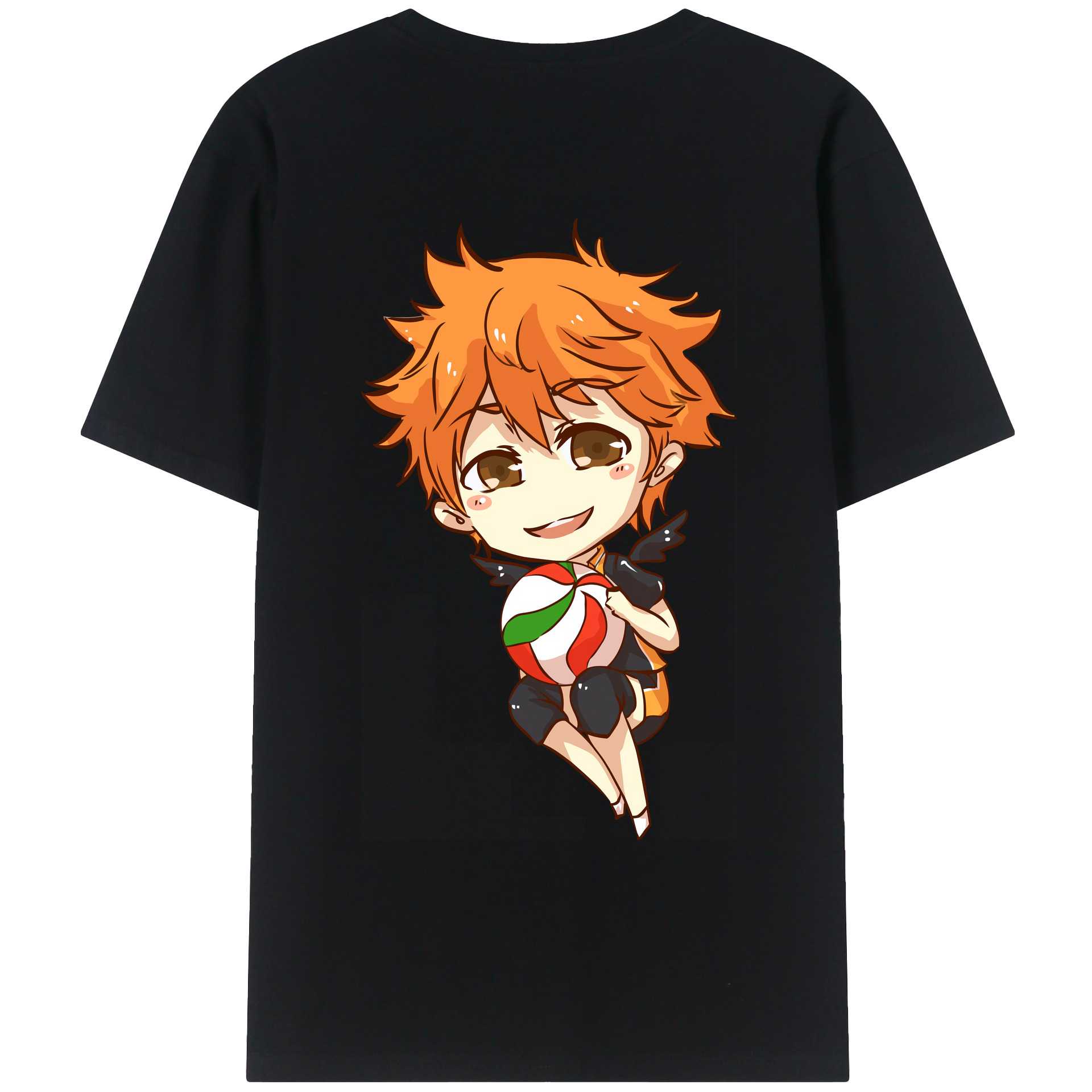 （画像用） ハイキュー!! Haikyu!! 綿100％ メンズ半袖Tシャツ（バックプリント） 通気性