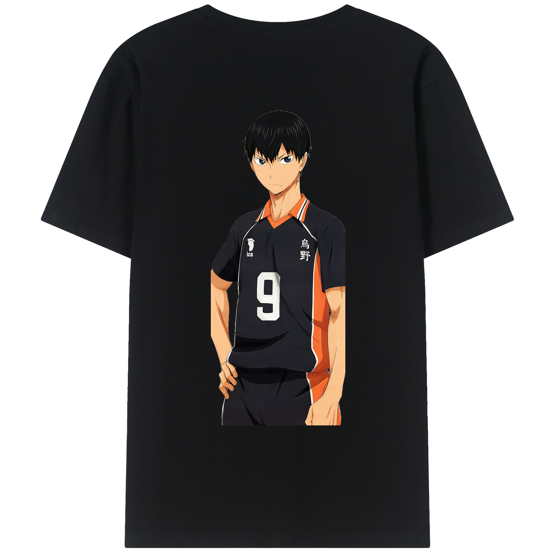 （画像用） ハイキュー!! Haikyu!! 綿100％ メンズ半袖Tシャツ（バックプリント） 通気性