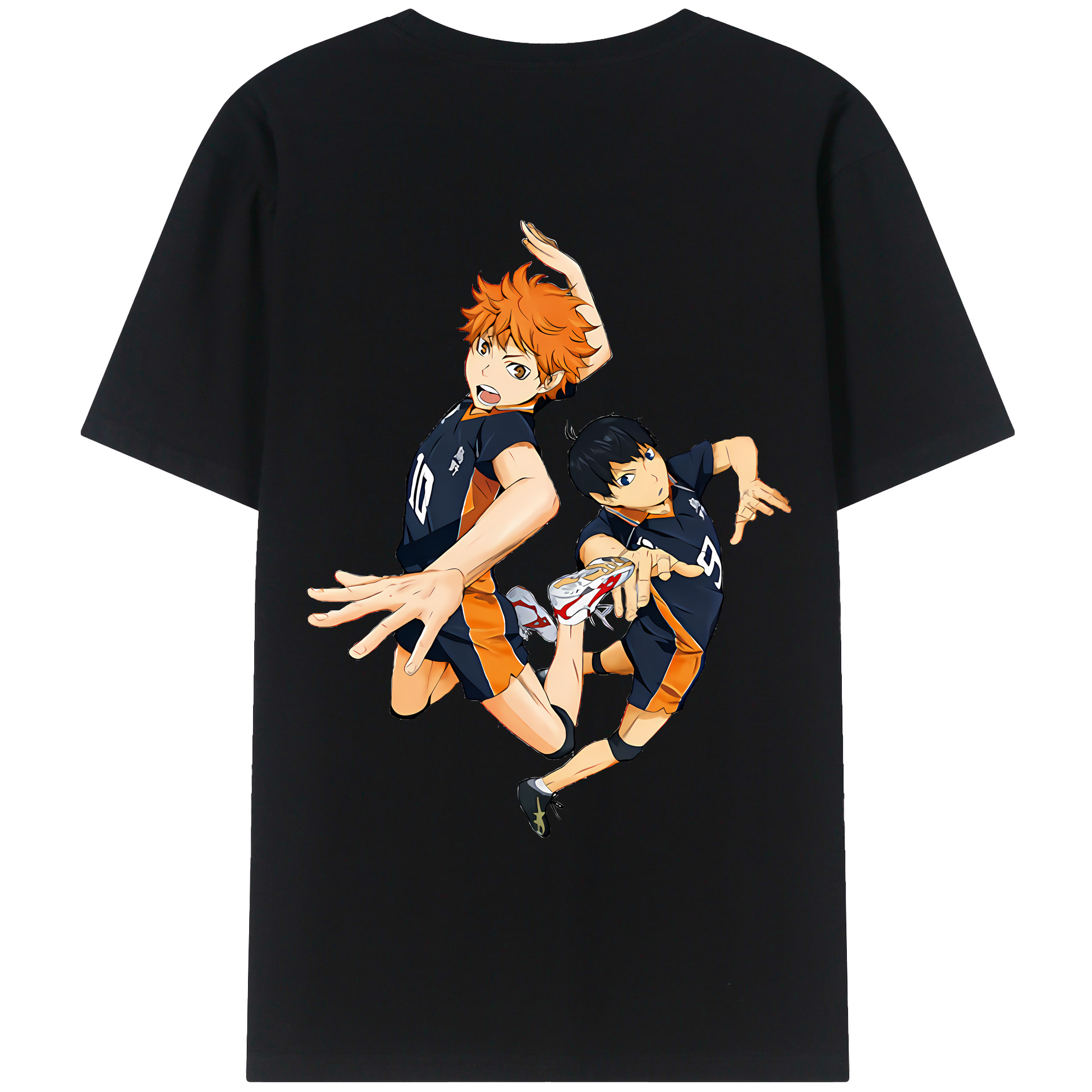 （画像用） ハイキュー!! Haikyu!! 綿100％ メンズ半袖Tシャツ（バックプリント） 通気性