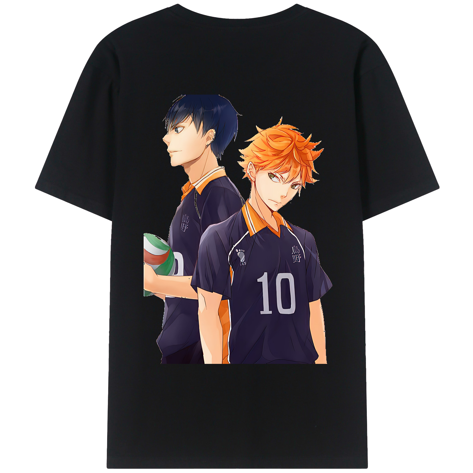 （画像用） ハイキュー!! Haikyu!! 綿100％ メンズ半袖Tシャツ（バックプリント） 通気性