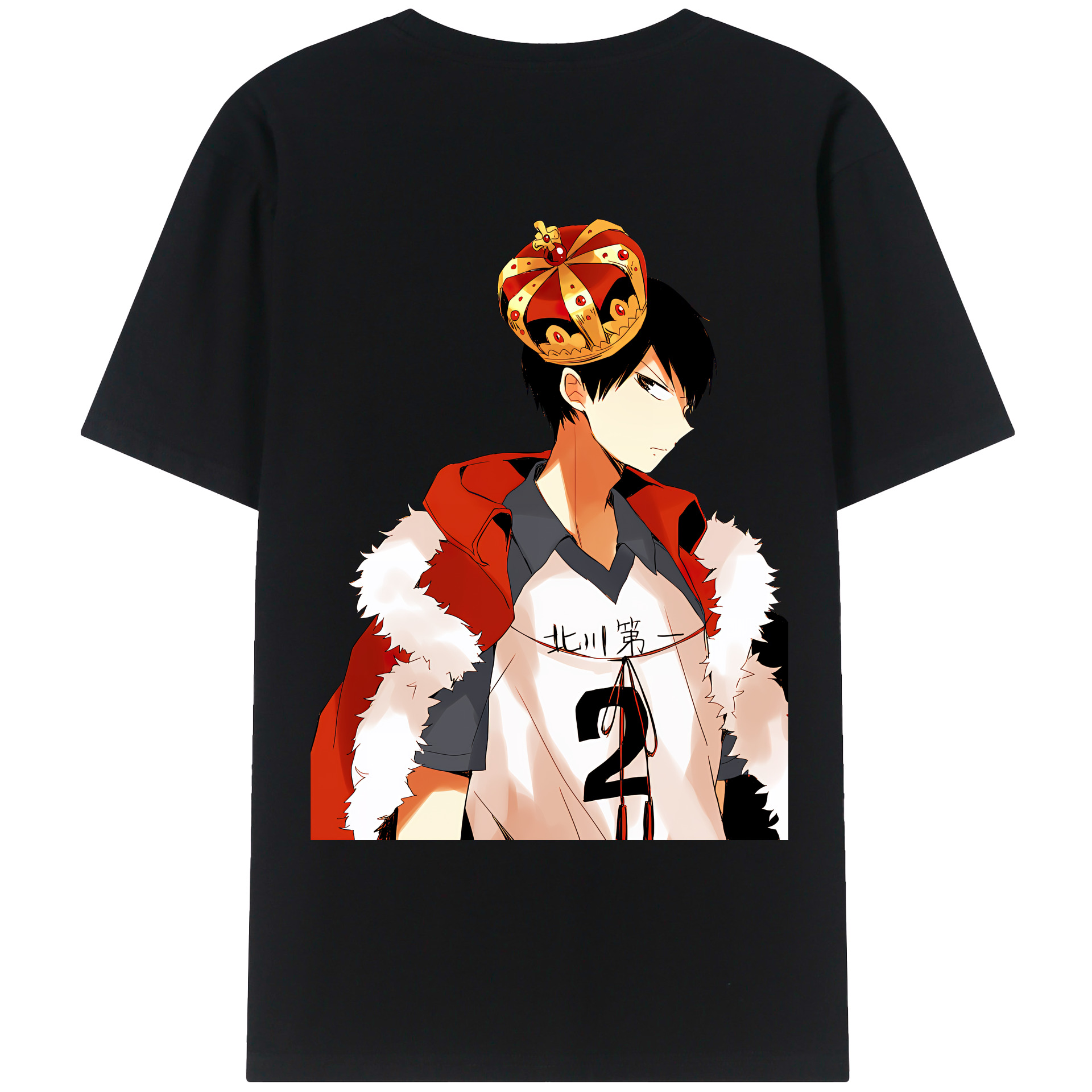 （画像用） ハイキュー!! Haikyu!! 綿100％ メンズ半袖Tシャツ（バックプリント） 通気性