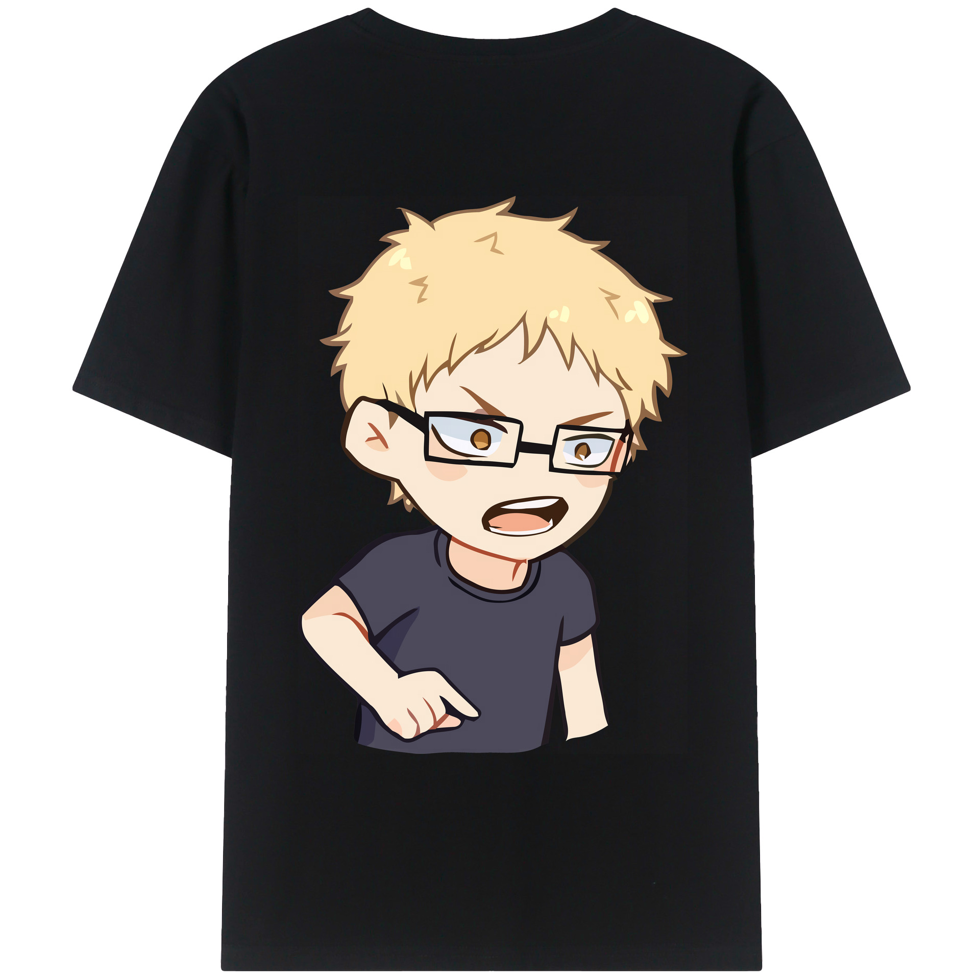（画像用） ハイキュー!! Haikyu!! 綿100％ メンズ半袖Tシャツ（バックプリント） 通気性