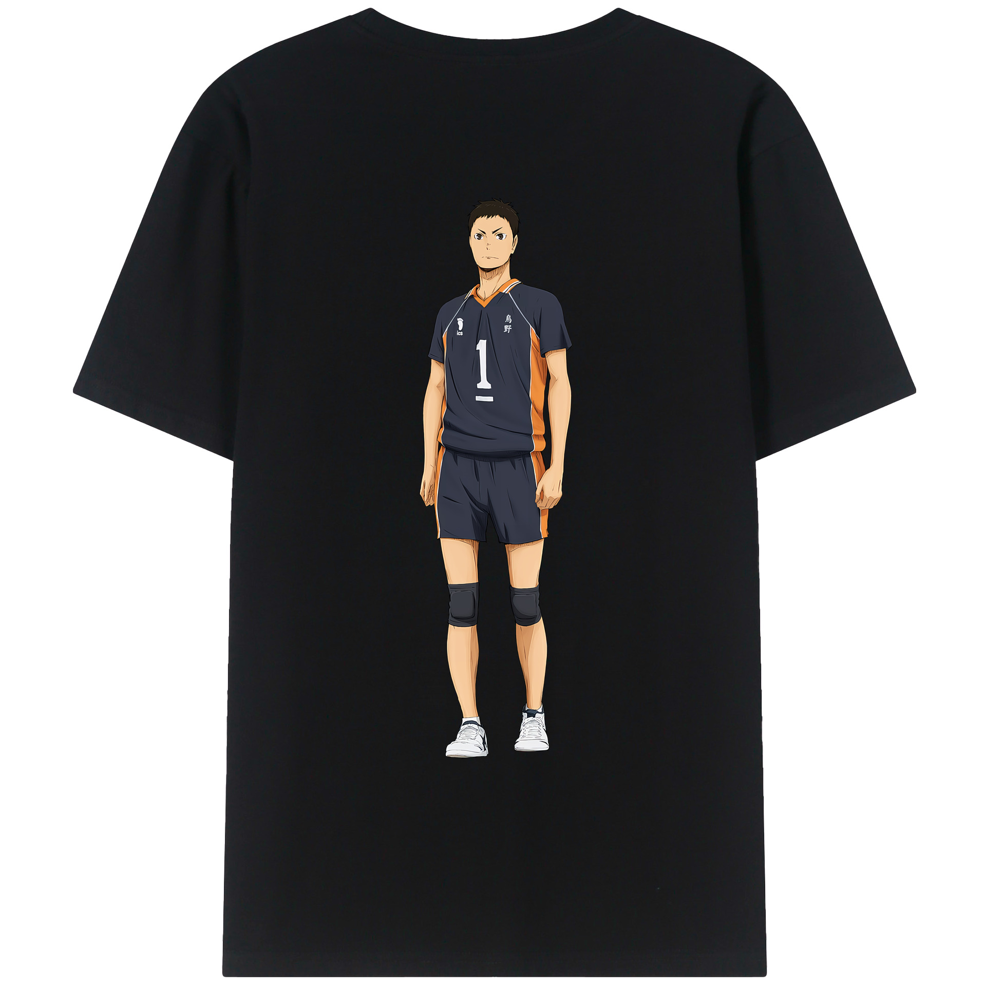 （画像用） ハイキュー!! Haikyu!! 綿100％ メンズ半袖Tシャツ（バックプリント） 通気性