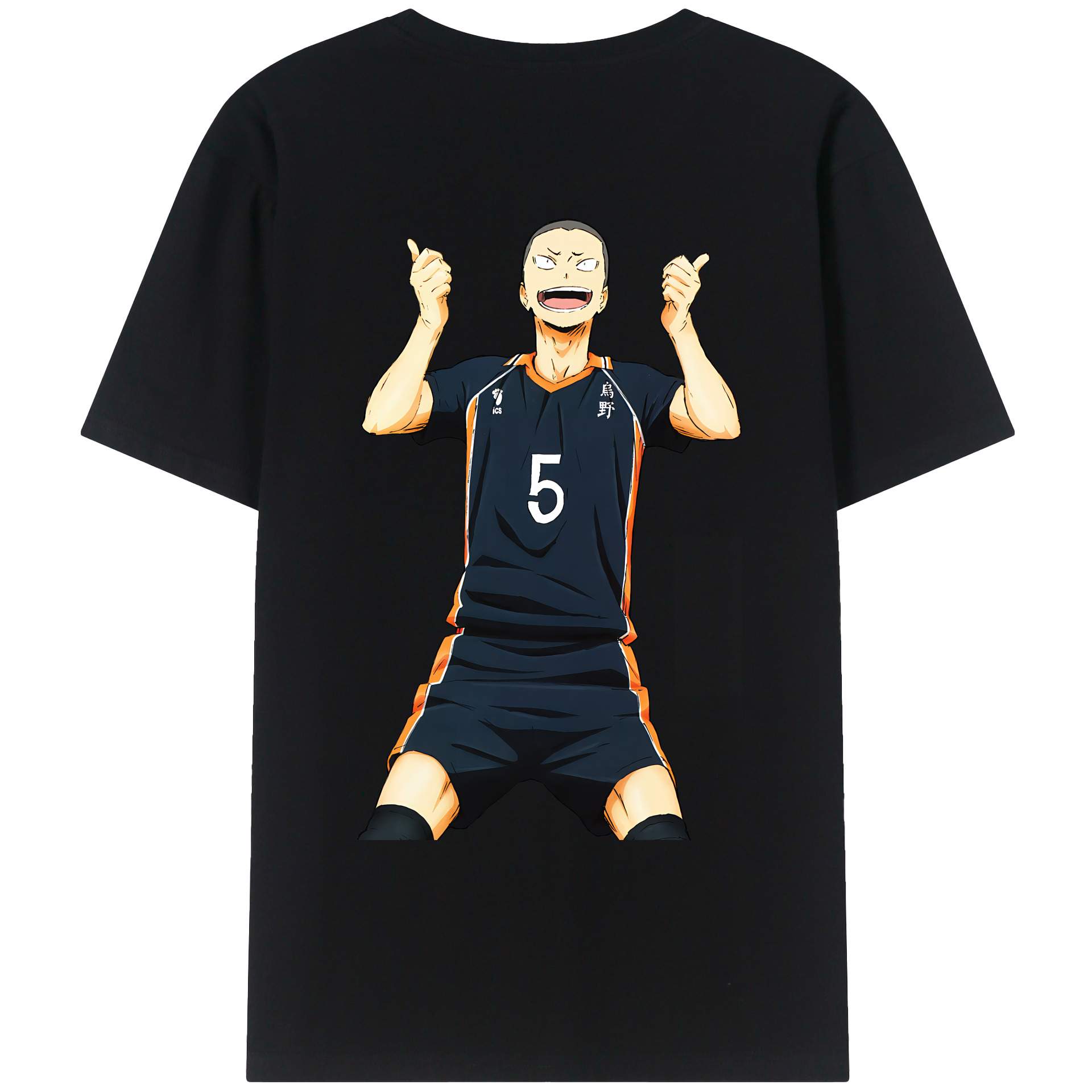（画像用） ハイキュー!! Haikyu!! 綿100％ メンズ半袖Tシャツ（バックプリント） 通気性