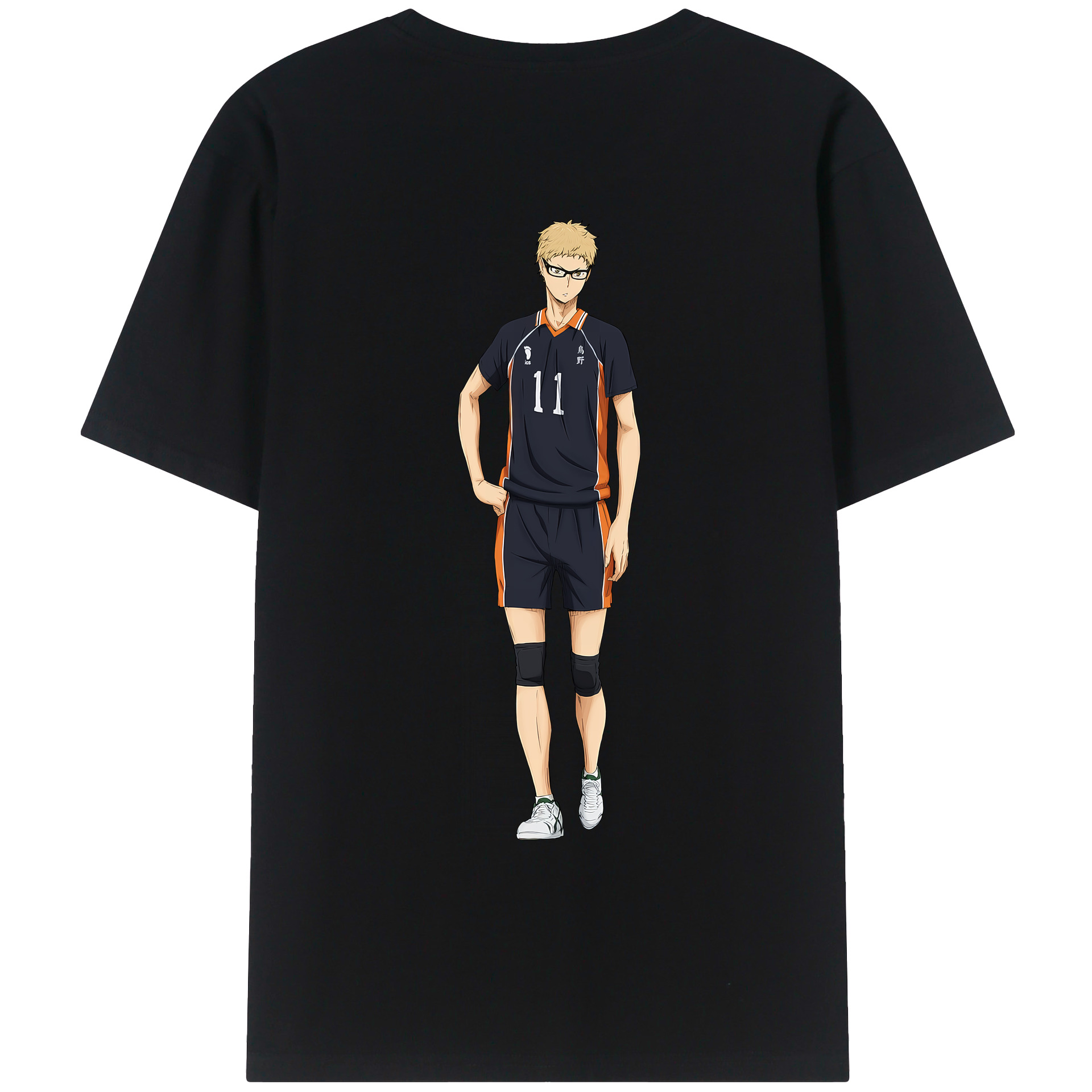 （画像用） ハイキュー!! Haikyu!! 綿100％ メンズ半袖Tシャツ（バックプリント） 通気性