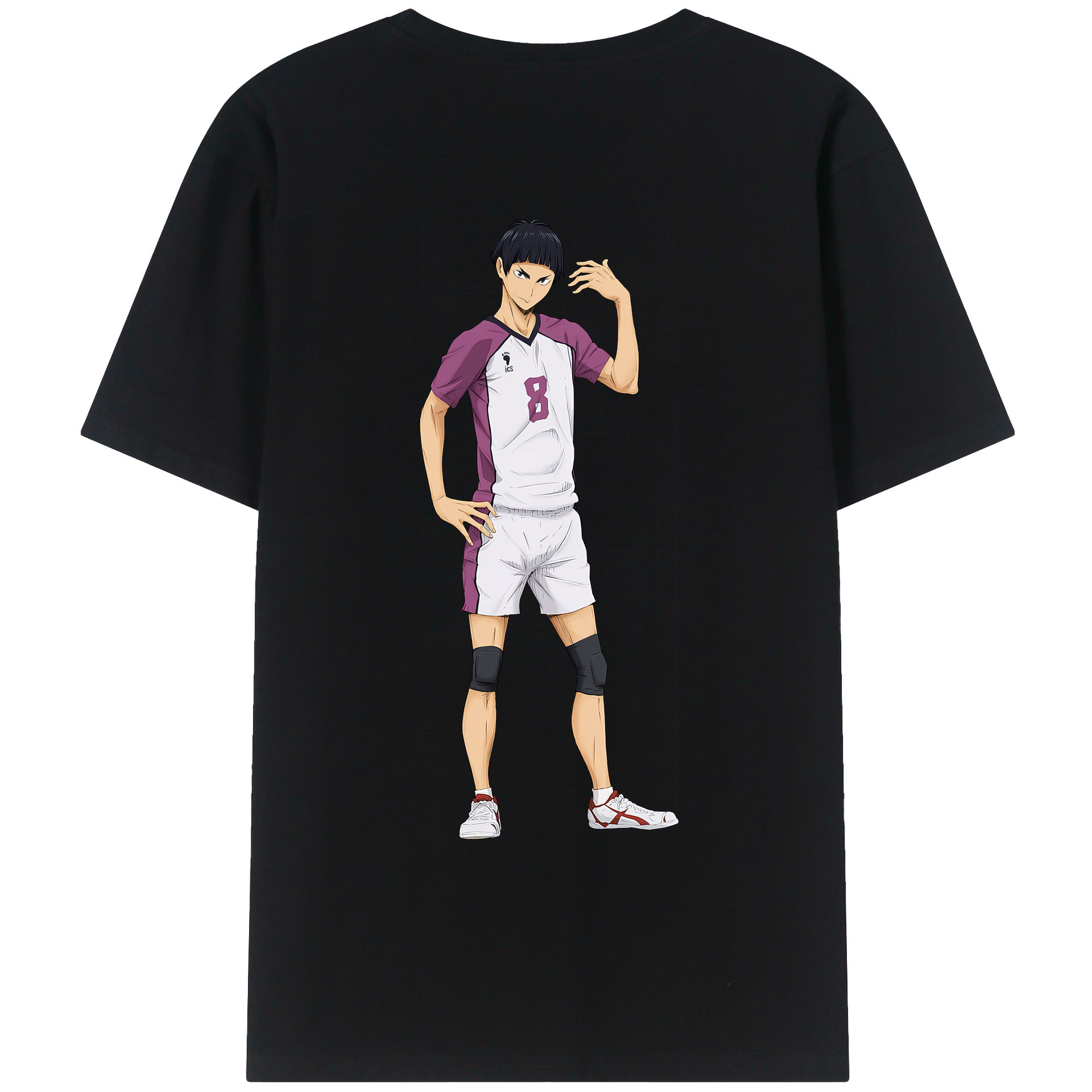 （画像用） ハイキュー!! Haikyu!! 綿100％ メンズ半袖Tシャツ（バックプリント） 通気性