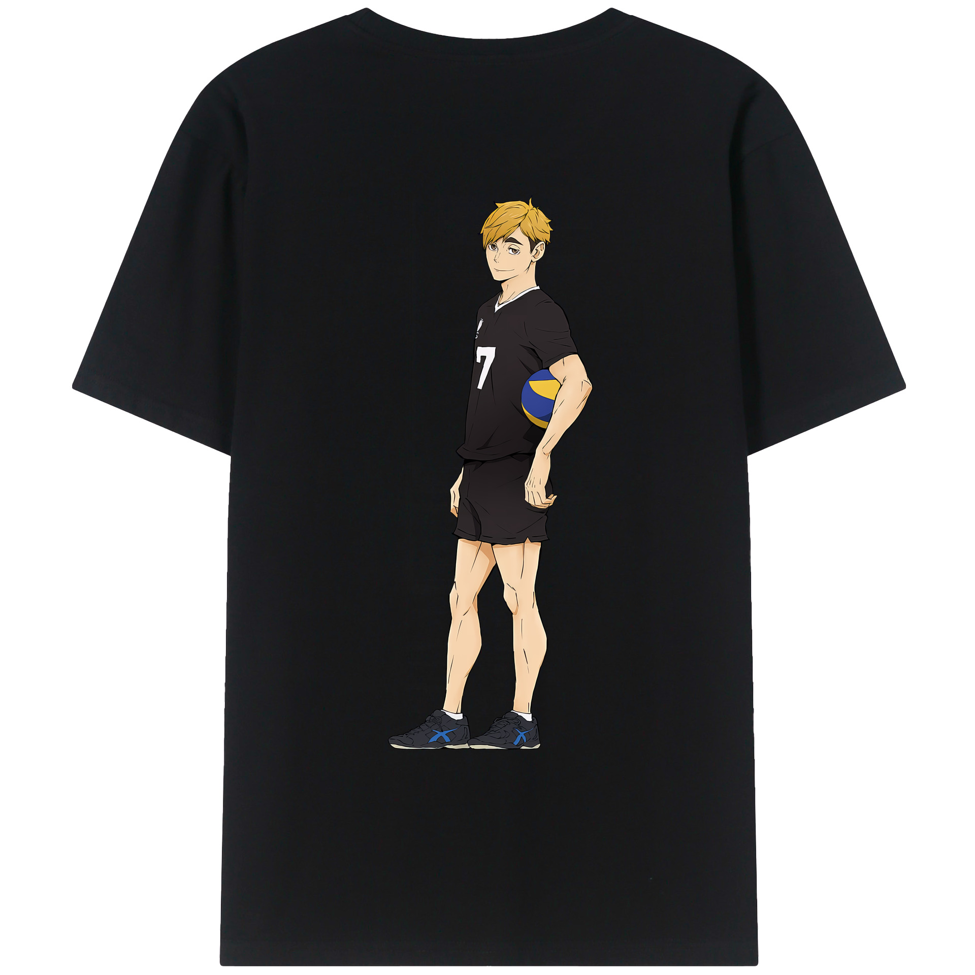 （画像用） ハイキュー!! Haikyu!! 綿100％ メンズ半袖Tシャツ（バックプリント） 通気性