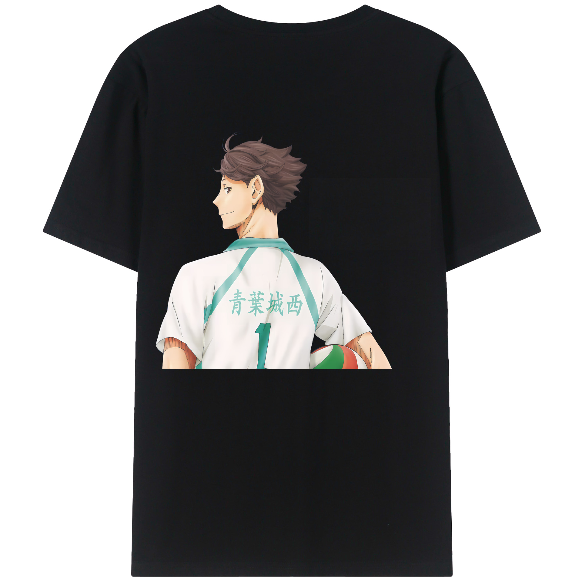 （画像用） ハイキュー!! Haikyu!! 綿100％ メンズ半袖Tシャツ（バックプリント） 通気性