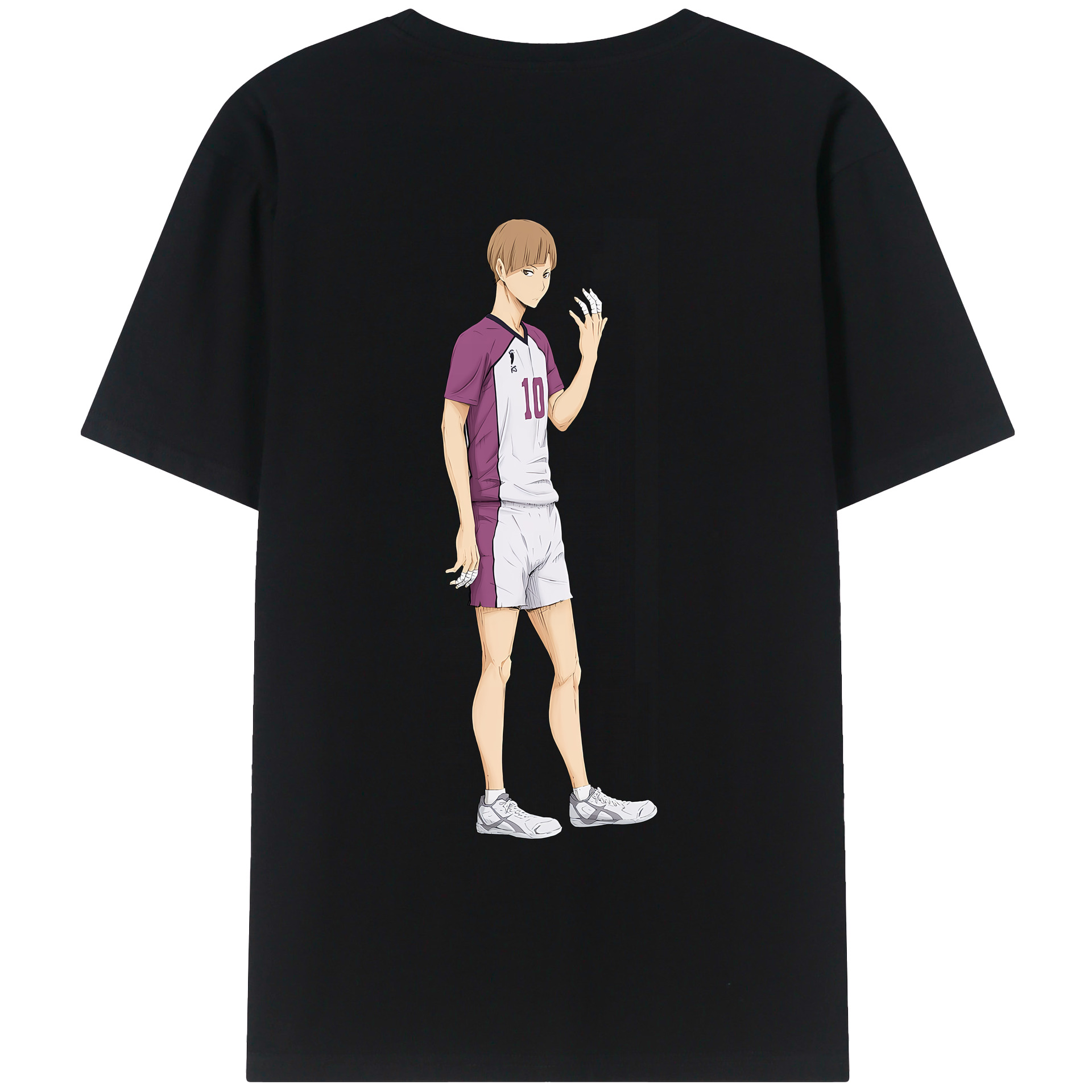 （画像用） ハイキュー!! Haikyu!! 綿100％ メンズ半袖Tシャツ（バックプリント） 通気性