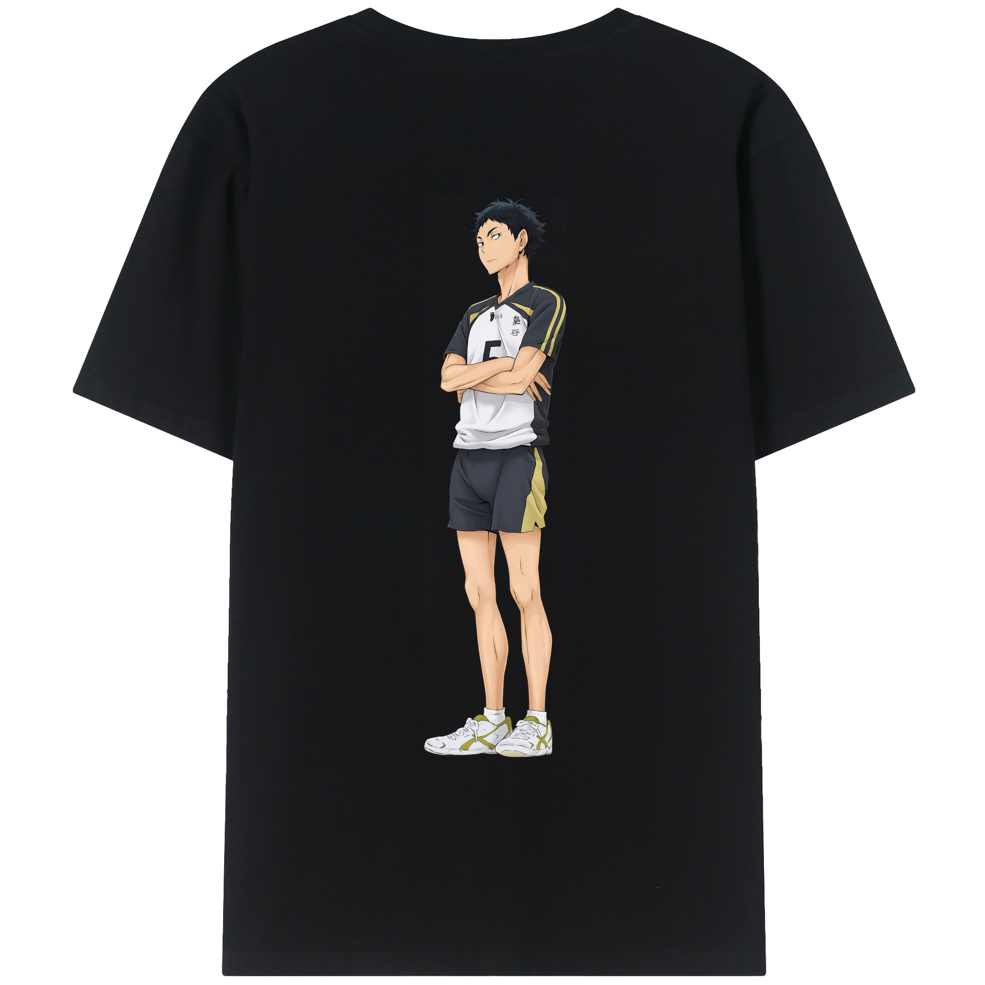 （画像用） ハイキュー!! Haikyu!! 綿100％ メンズ半袖Tシャツ（バックプリント） 通気性