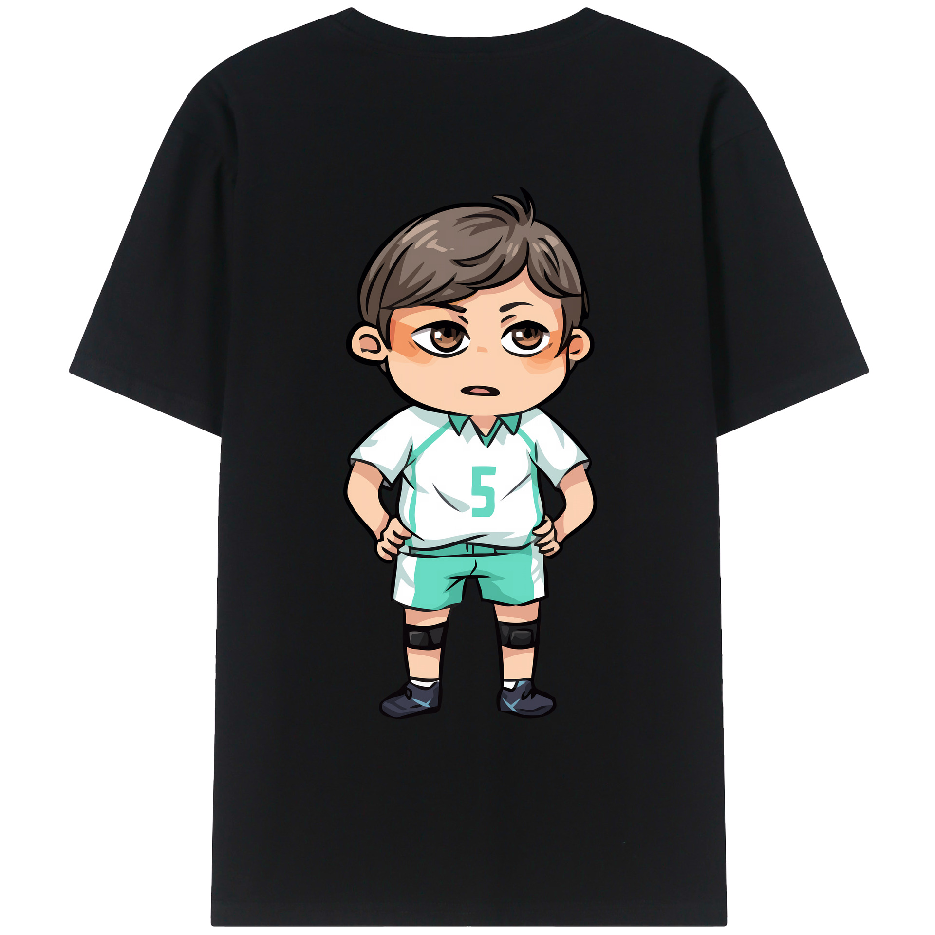 （画像用） ハイキュー!! Haikyu!! 綿100％ メンズ半袖Tシャツ（バックプリント） 通気性