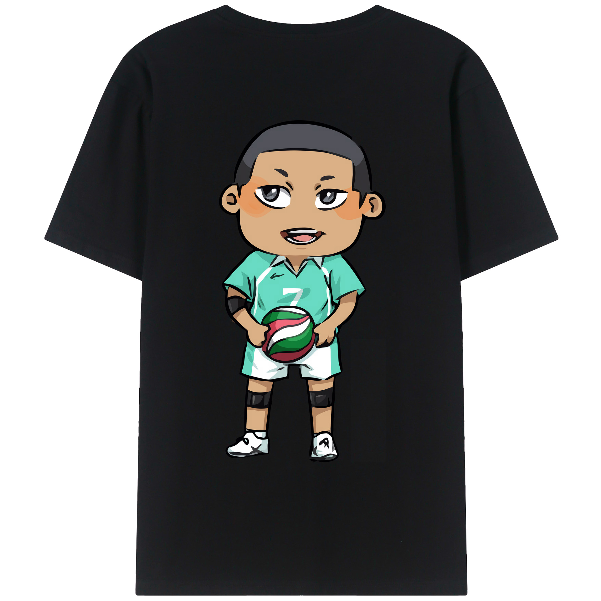 （画像用） ハイキュー!! Haikyu!! 綿100％ メンズ半袖Tシャツ（バックプリント） 通気性