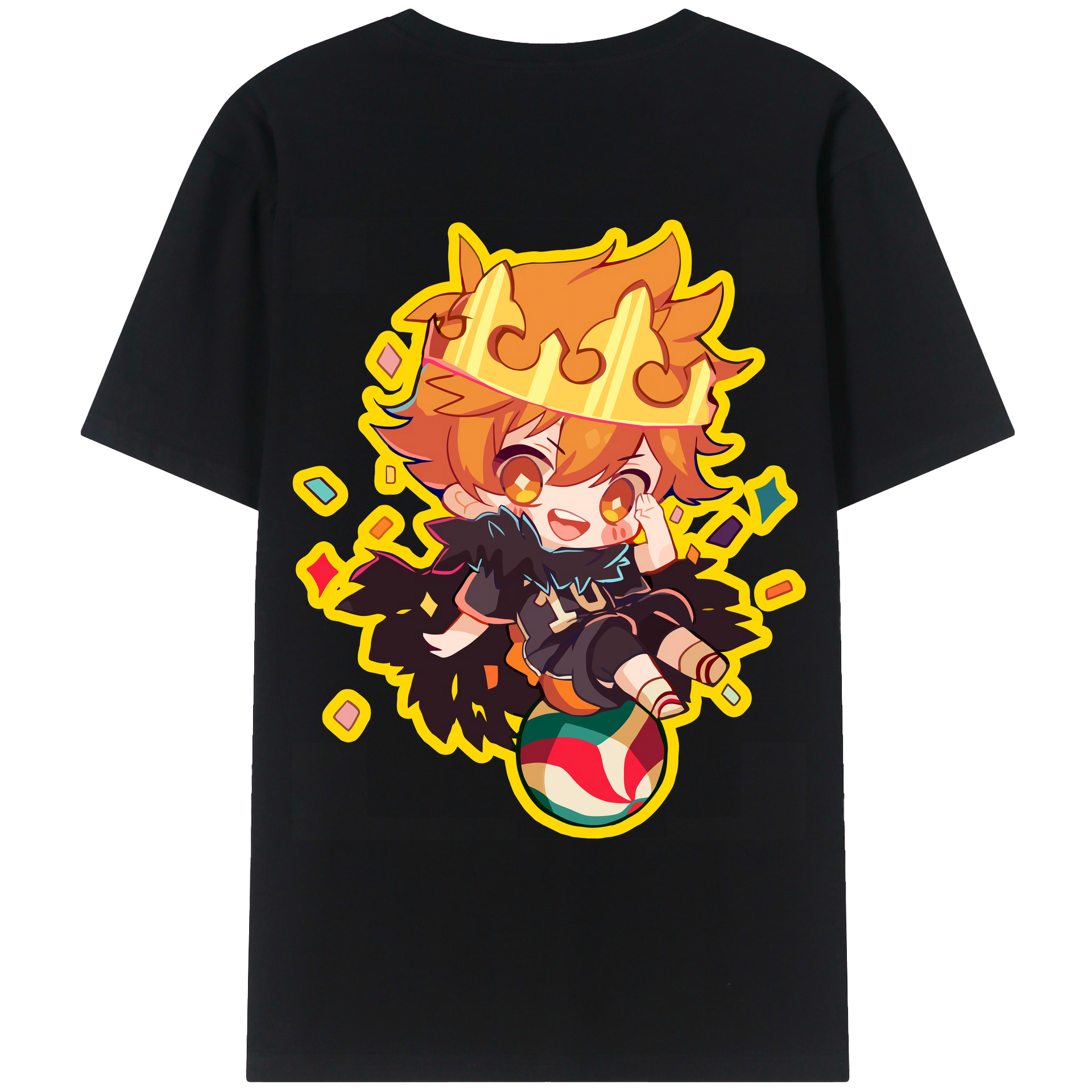 （画像用） ハイキュー!! Haikyu!! 綿100％ メンズ半袖Tシャツ（バックプリント） 通気性