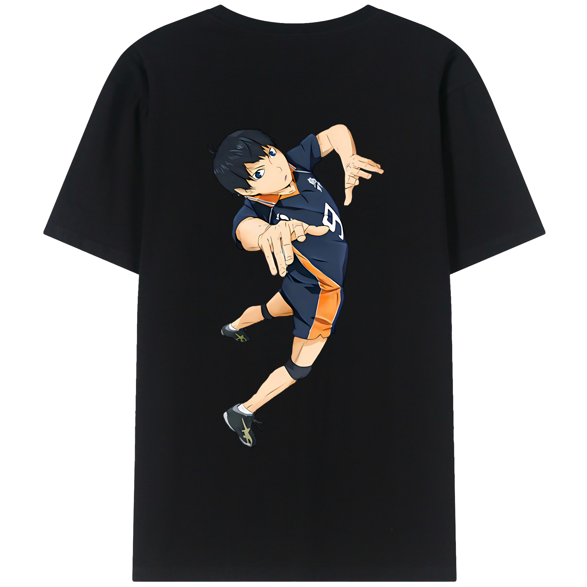 （画像用） ハイキュー!! Haikyu!! 綿100％ メンズ半袖Tシャツ（バックプリント） 通気性