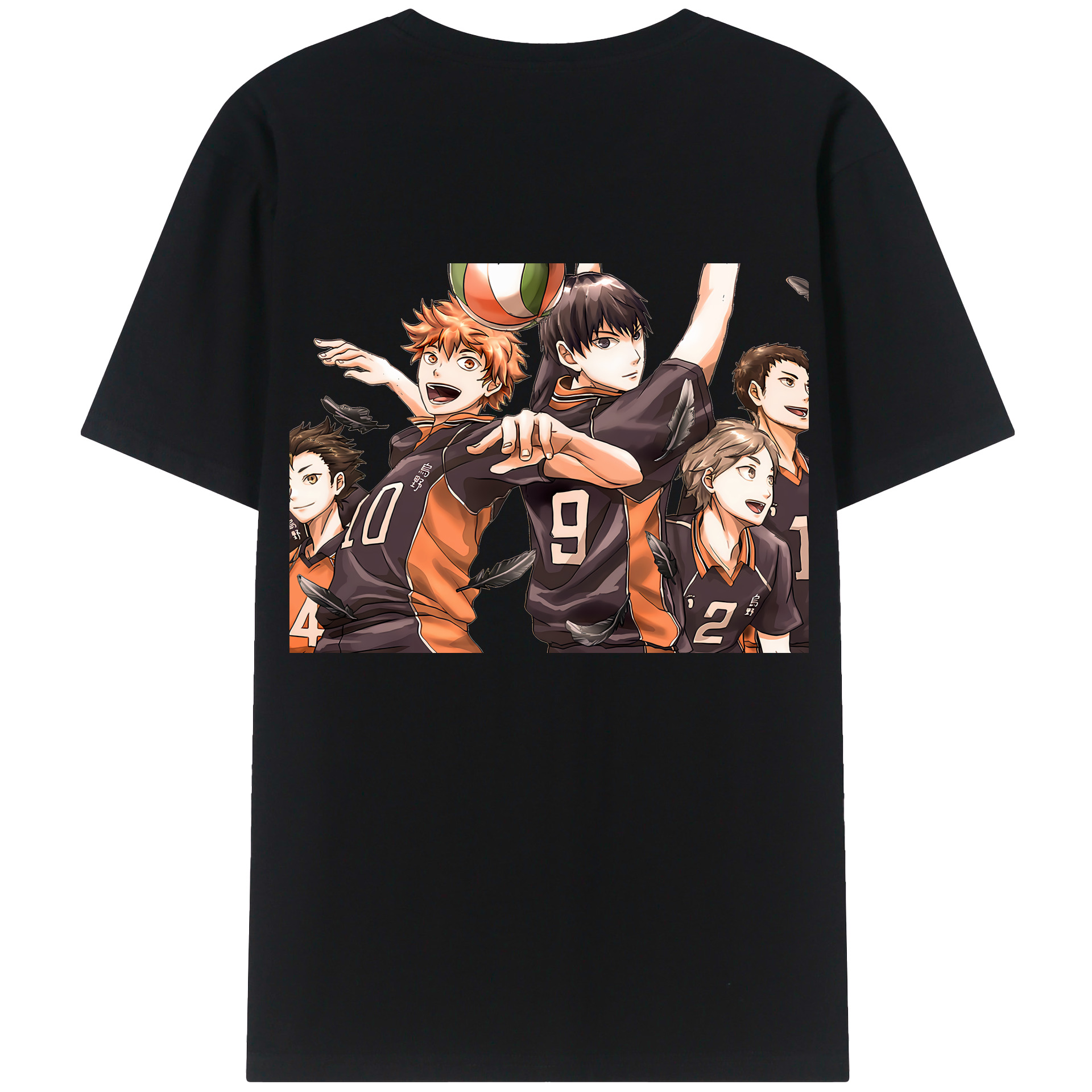（画像用） ハイキュー!! Haikyu!! 綿100％ メンズ半袖Tシャツ（バックプリント） 通気性