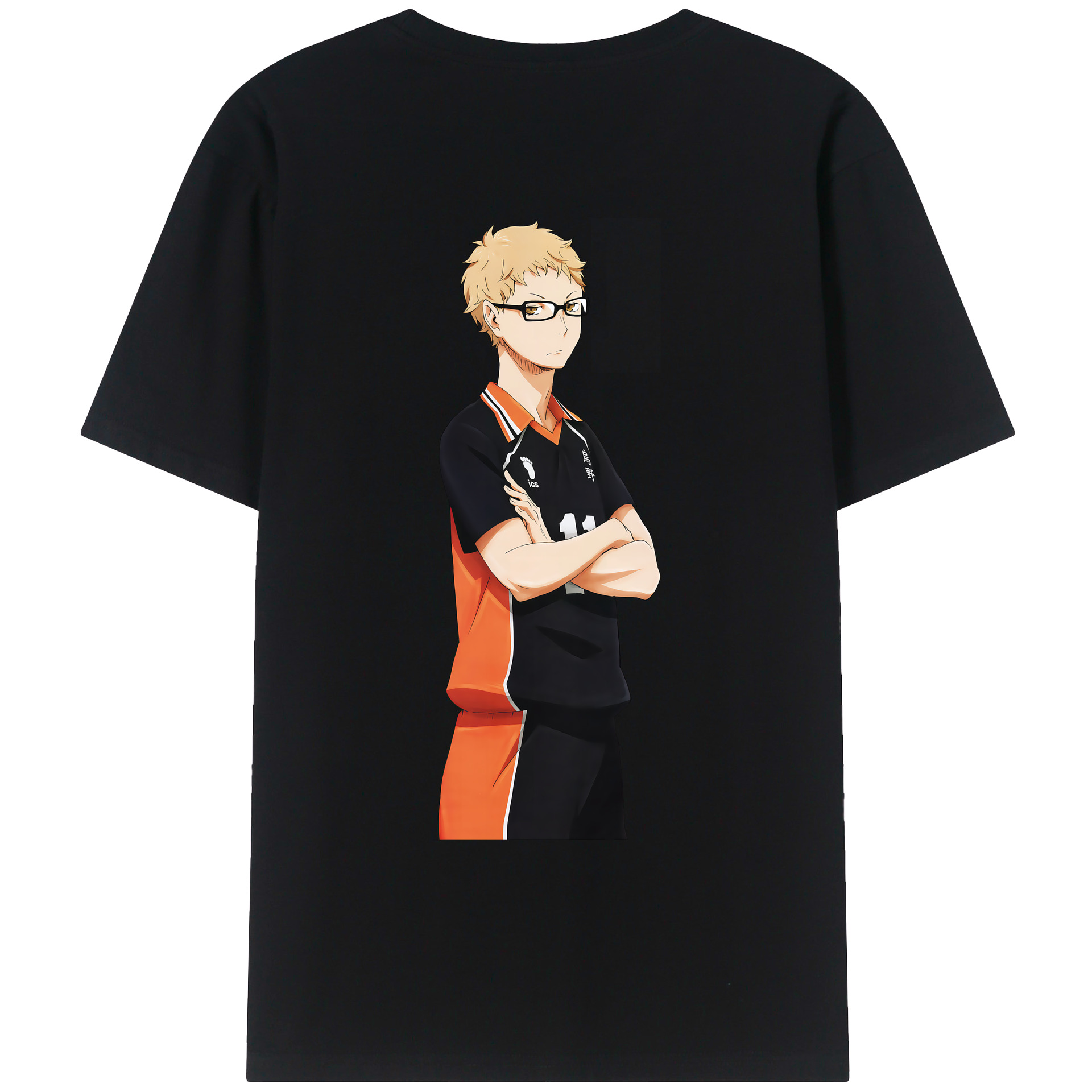 （画像用） ハイキュー!! Haikyu!! 綿100％ メンズ半袖Tシャツ（バックプリント） 通気性