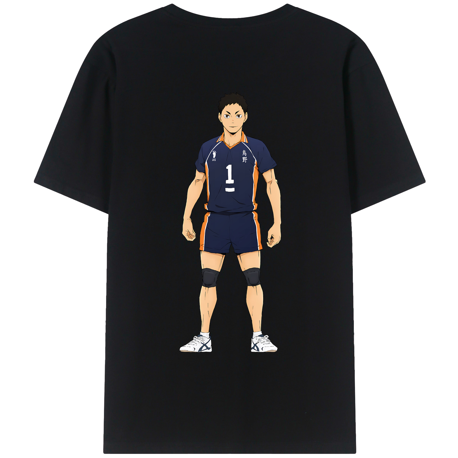 （画像用） ハイキュー!! Haikyu!! 綿100％ メンズ半袖Tシャツ（バックプリント） 通気性