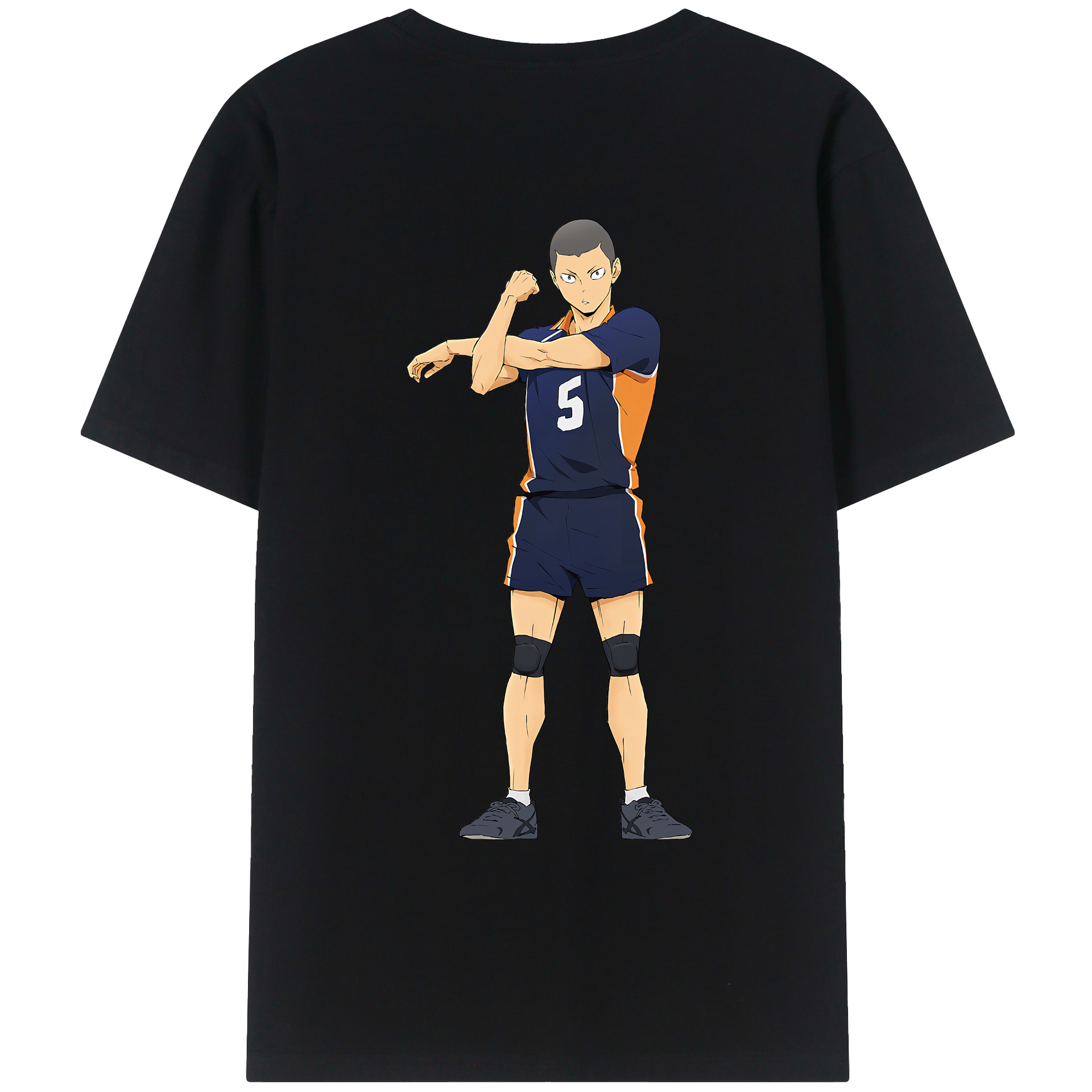 （画像用） ハイキュー!! Haikyu!! 綿100％ メンズ半袖Tシャツ（バックプリント） 通気性