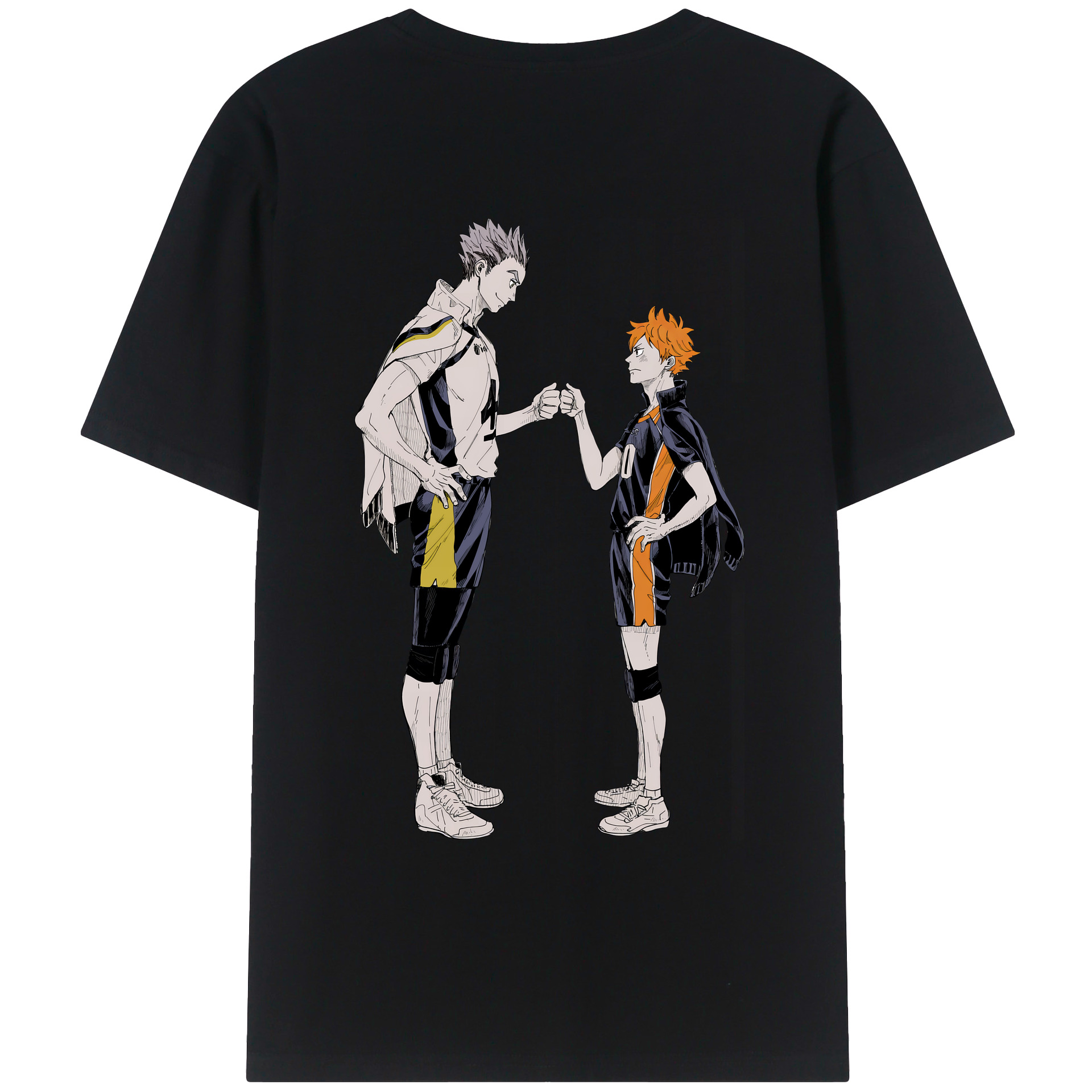 （画像用） ハイキュー!! Haikyu!! 綿100％ メンズ半袖Tシャツ（バックプリント） 通気性
