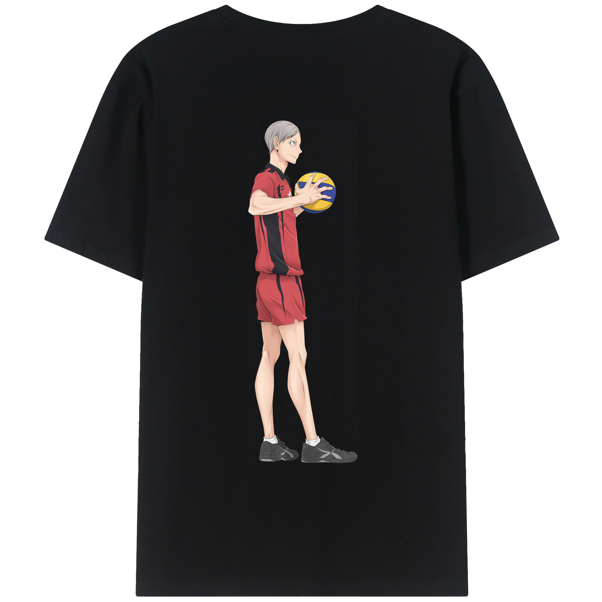 （画像用） ハイキュー!! Haikyu!! 綿100％ メンズ半袖Tシャツ（バックプリント） 通気性