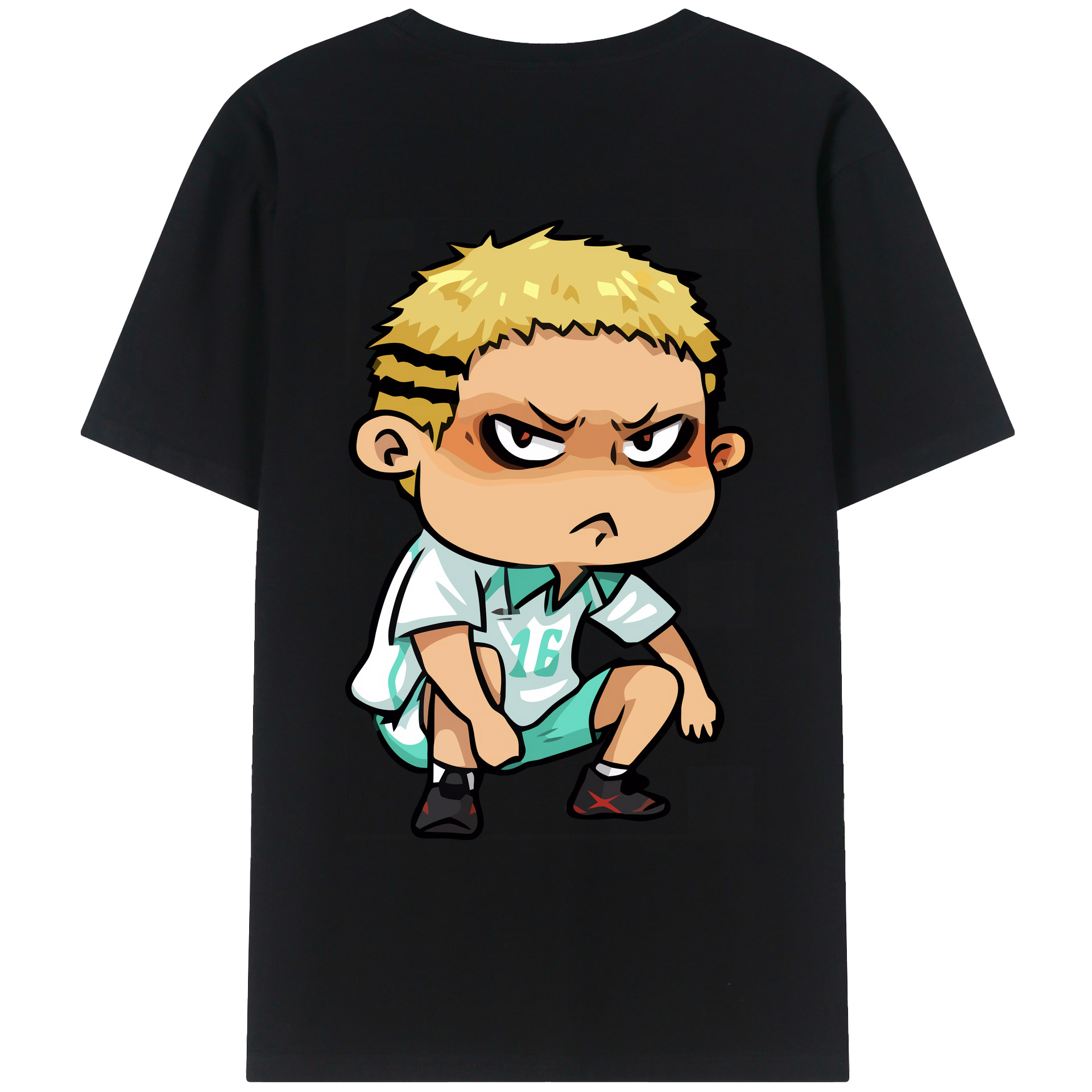 （画像用） ハイキュー!! Haikyu!! 綿100％ メンズ半袖Tシャツ（バックプリント） 通気性
