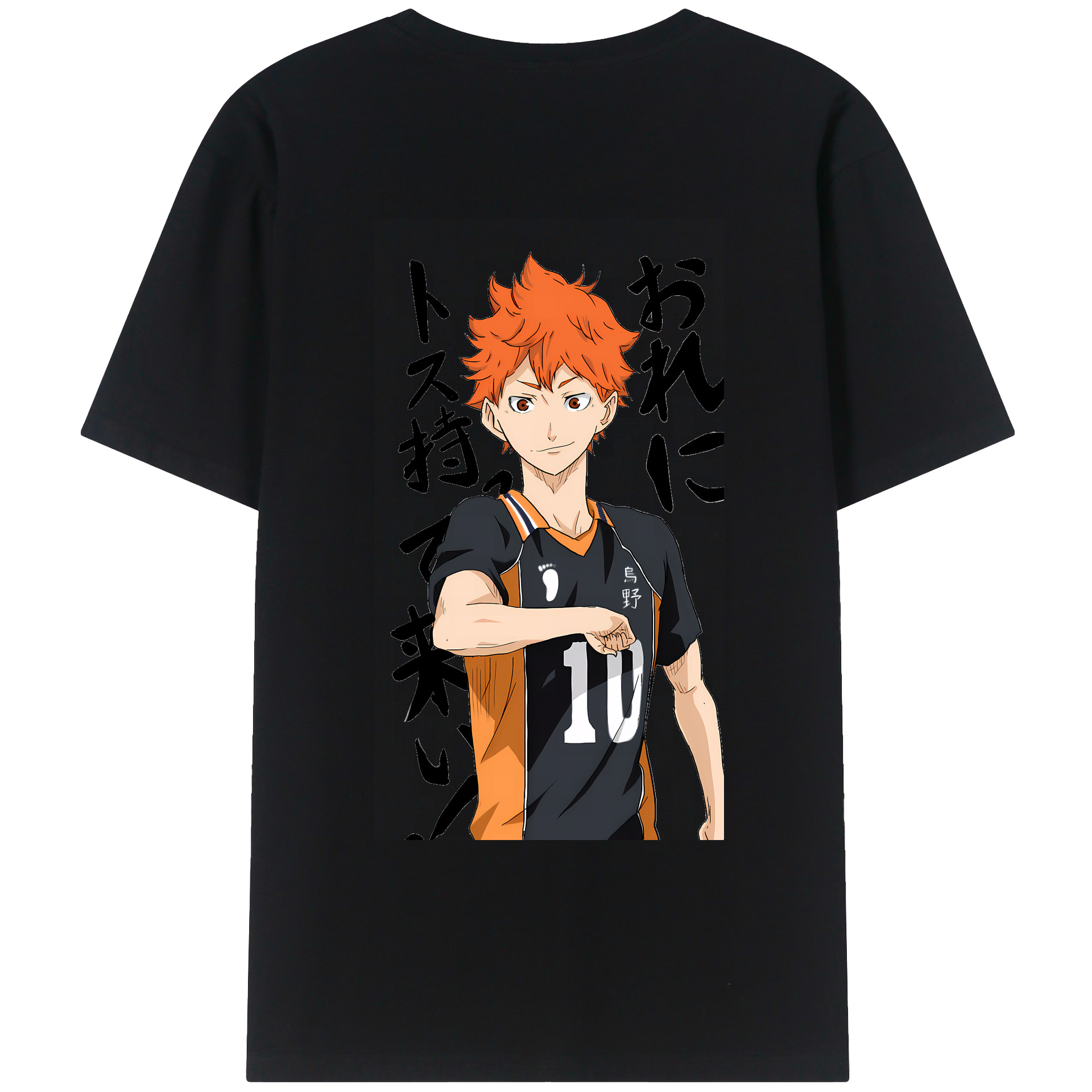（画像用） ハイキュー!! Haikyu!! 綿100％ メンズ半袖Tシャツ（バックプリント） 通気性