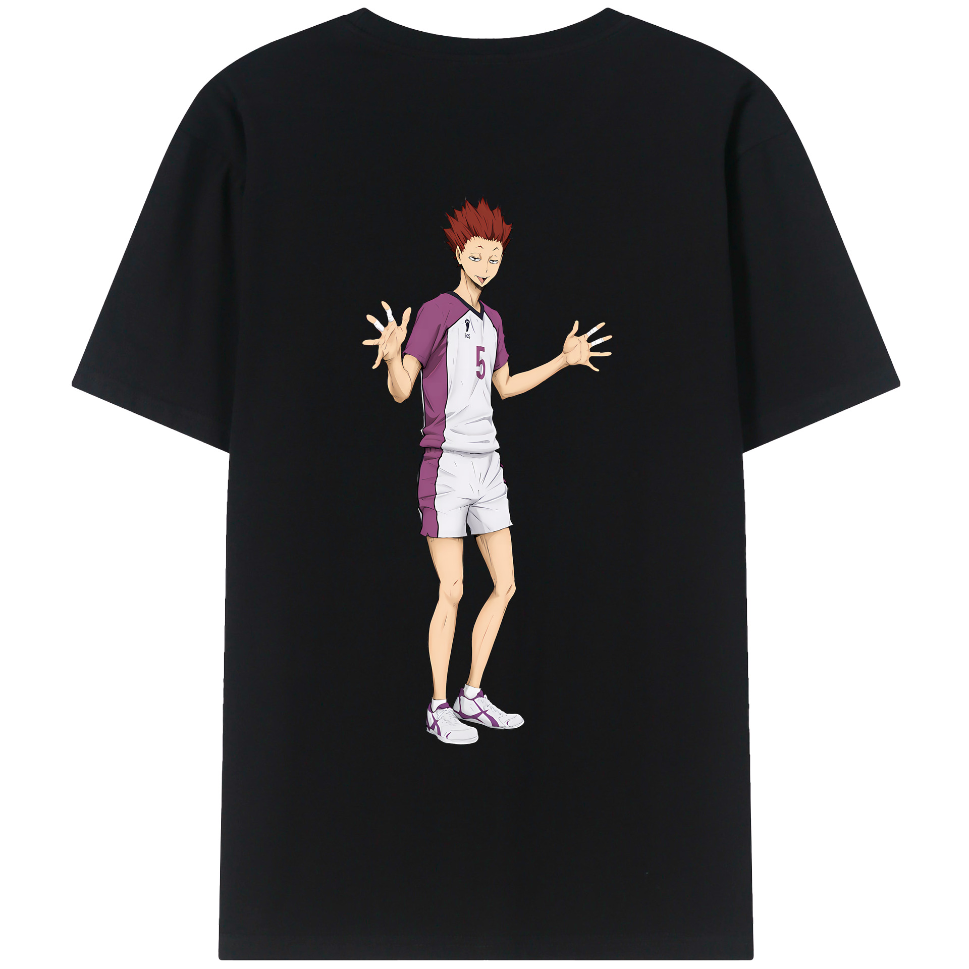 （画像用） ハイキュー!! Haikyu!! 綿100％ メンズ半袖Tシャツ（バックプリント） 通気性