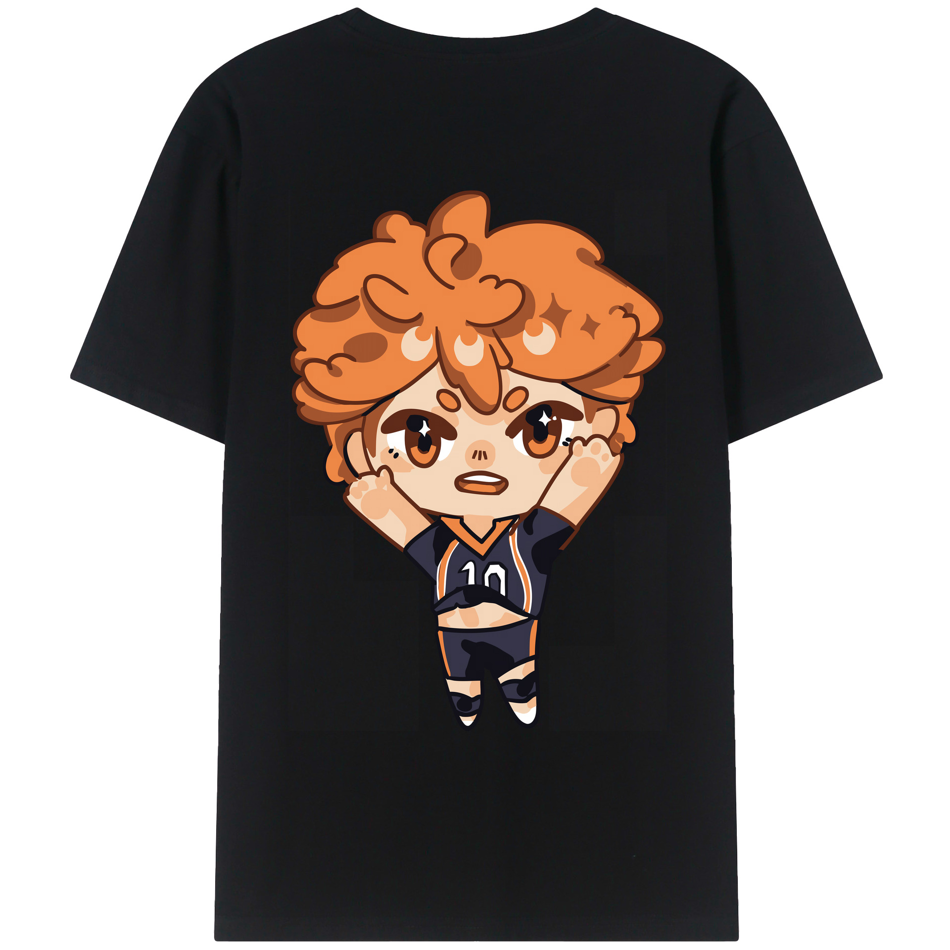 （画像用） ハイキュー!! Haikyu!! 綿100％ メンズ半袖Tシャツ（バックプリント） 通気性