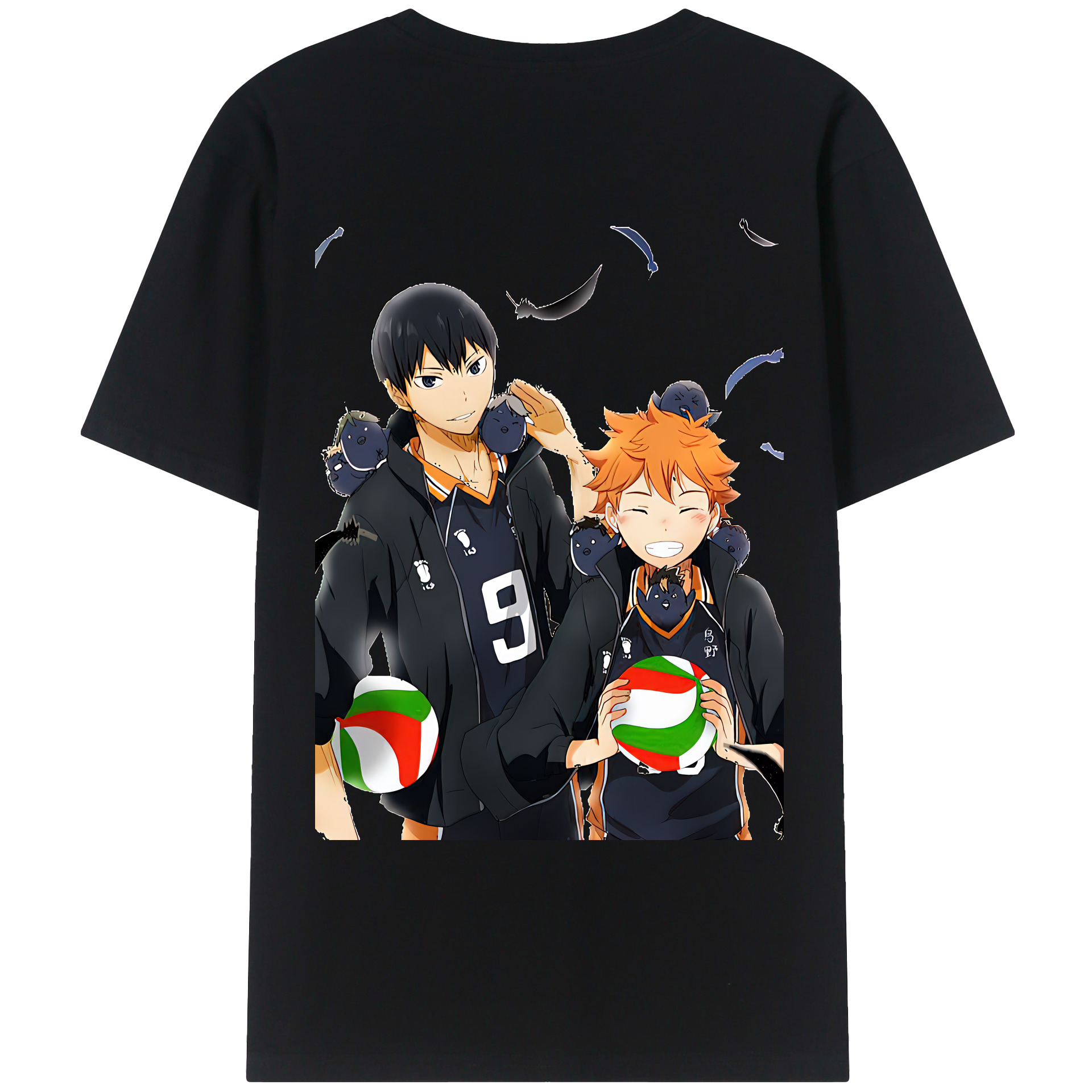 （画像用） ハイキュー!! Haikyu!! 綿100％ メンズ半袖Tシャツ（バックプリント） 通気性