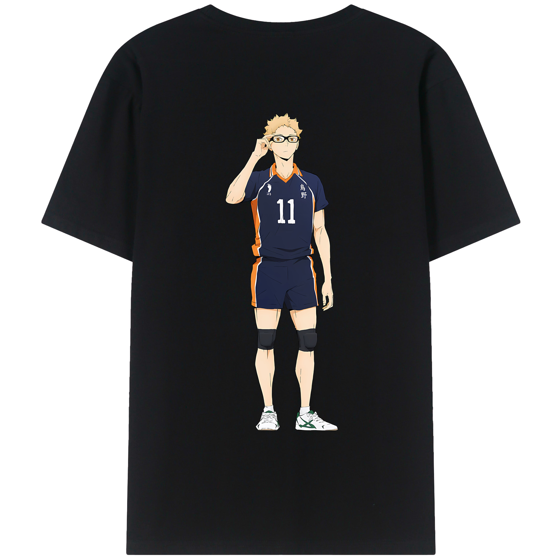 （画像用） ハイキュー!! Haikyu!! 綿100％ メンズ半袖Tシャツ（バックプリント） 通気性