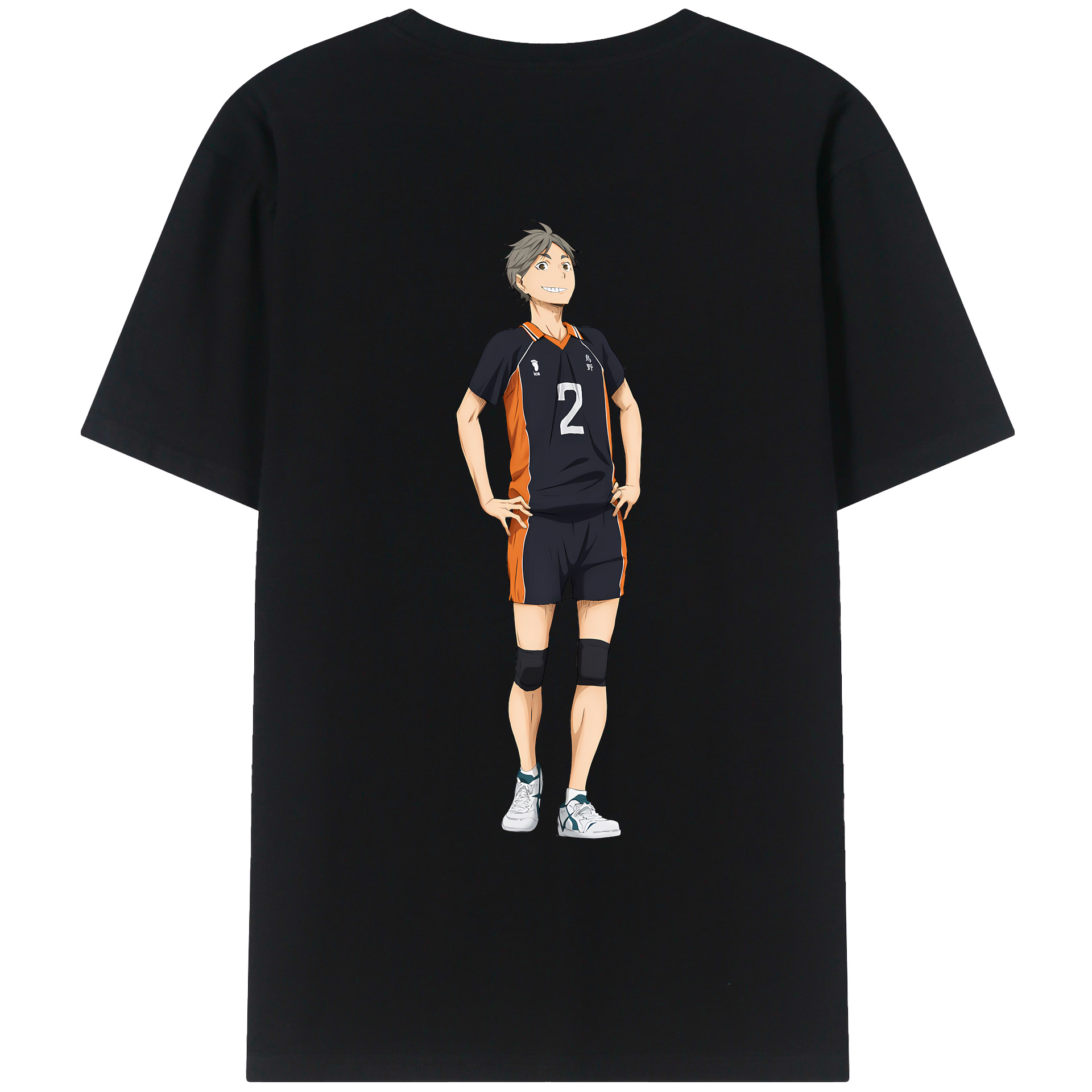 （画像用） ハイキュー!! Haikyu!! 綿100％ メンズ半袖Tシャツ（バックプリント） 通気性