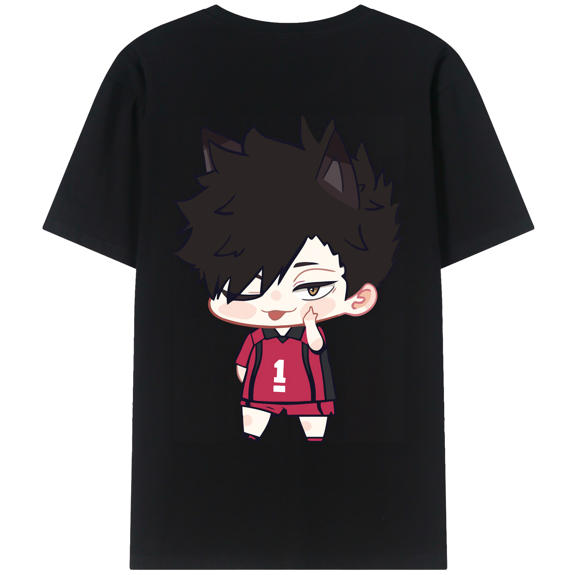 （画像用） ハイキュー!! Haikyu!! 綿100％ メンズ半袖Tシャツ（バックプリント） 通気性