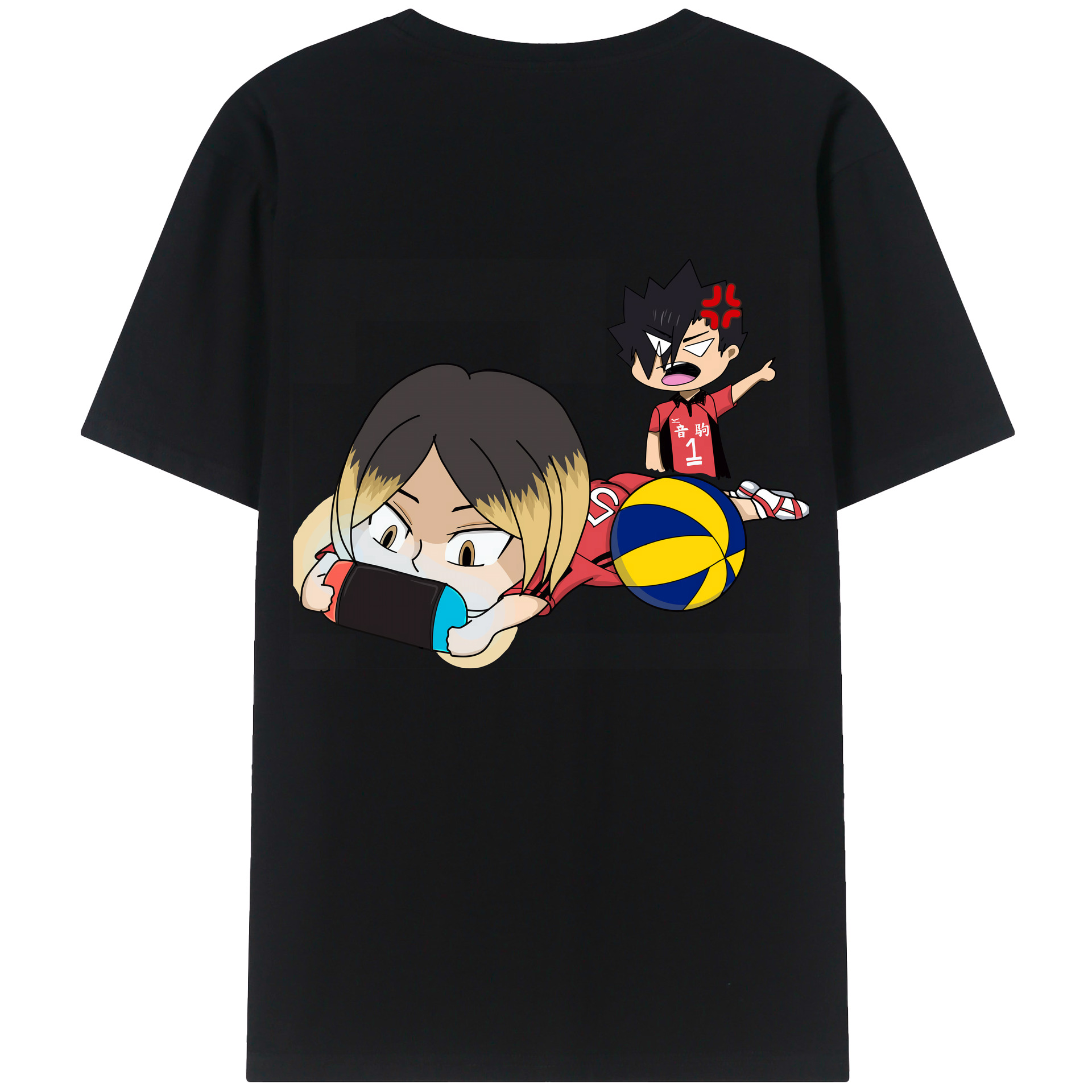 （画像用） ハイキュー!! Haikyu!! 綿100％ メンズ半袖Tシャツ（バックプリント） 通気性