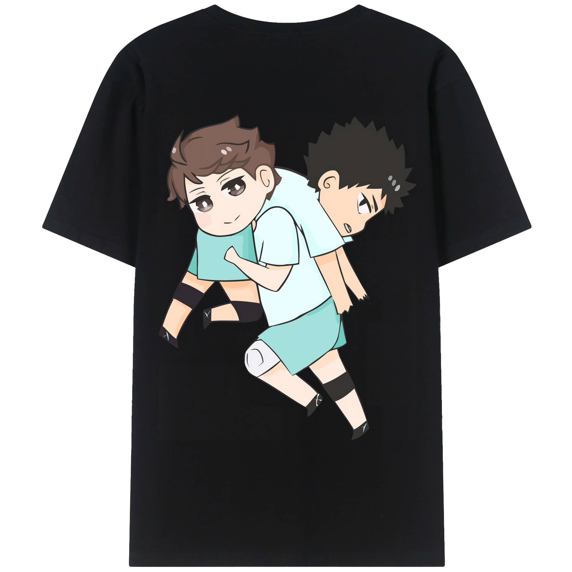 （画像用） ハイキュー!! Haikyu!! 綿100％ メンズ半袖Tシャツ（バックプリント） 通気性