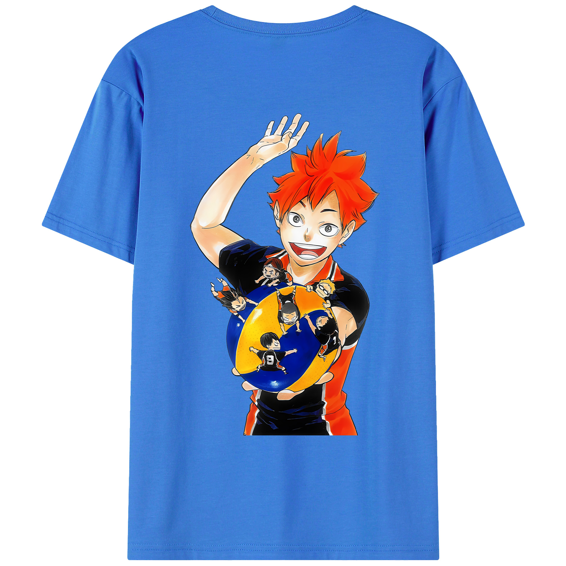 （画像用） ハイキュー!! Haikyu!! 綿100％ メンズ半袖Tシャツ（バックプリント） 通気性