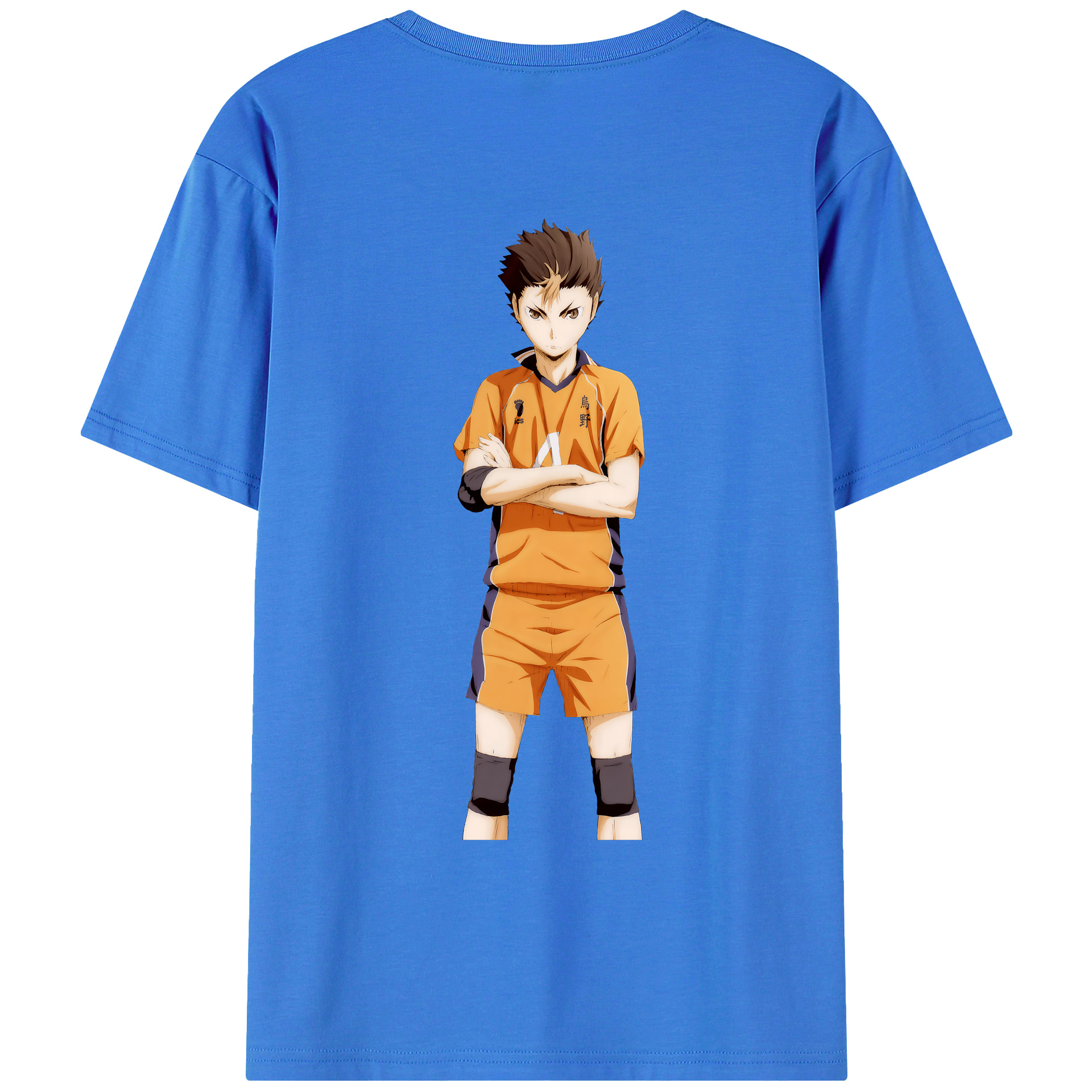 （画像用） ハイキュー!! Haikyu!! 綿100％ メンズ半袖Tシャツ（バックプリント） 通気性