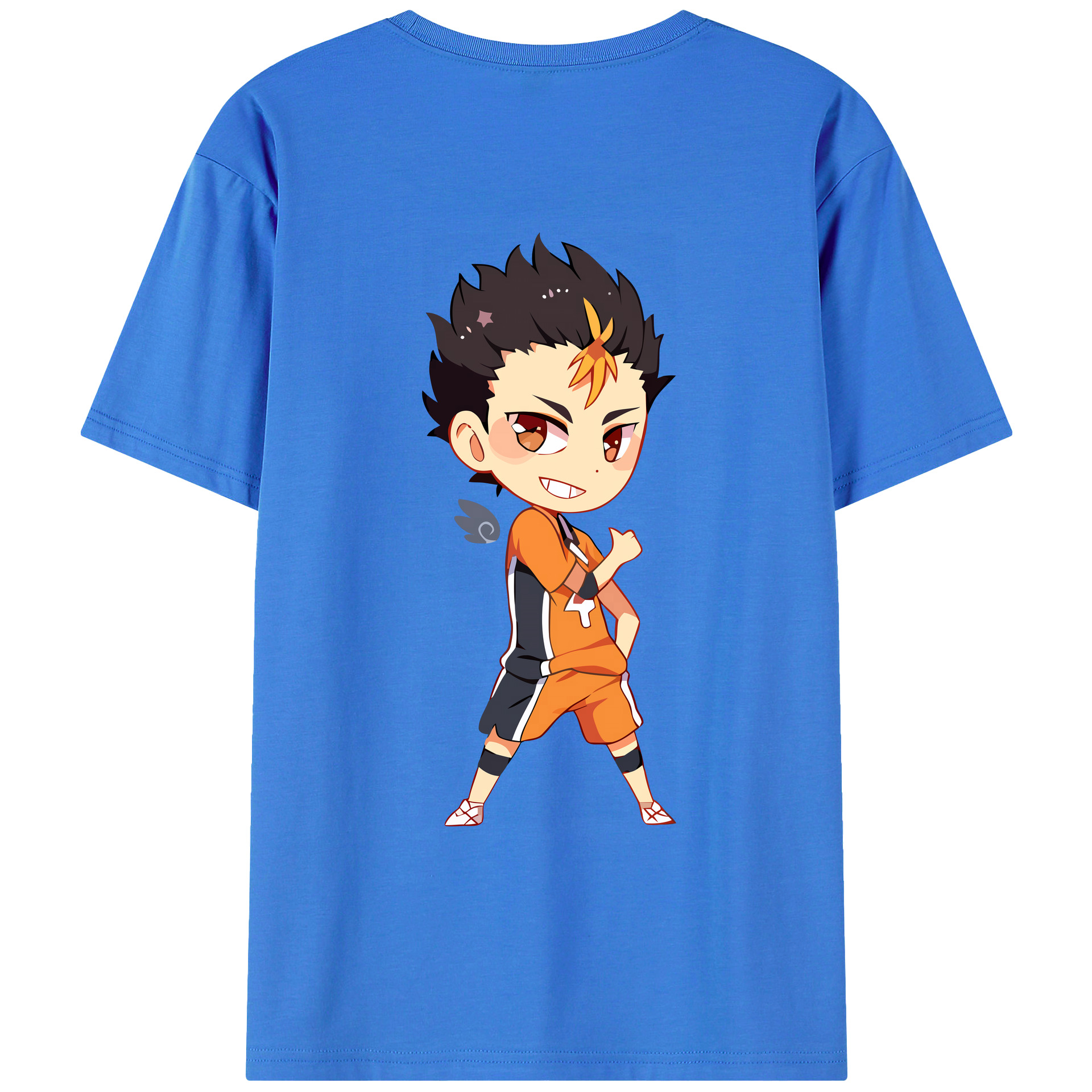 （画像用） ハイキュー!! Haikyu!! 綿100％ メンズ半袖Tシャツ（バックプリント） 通気性