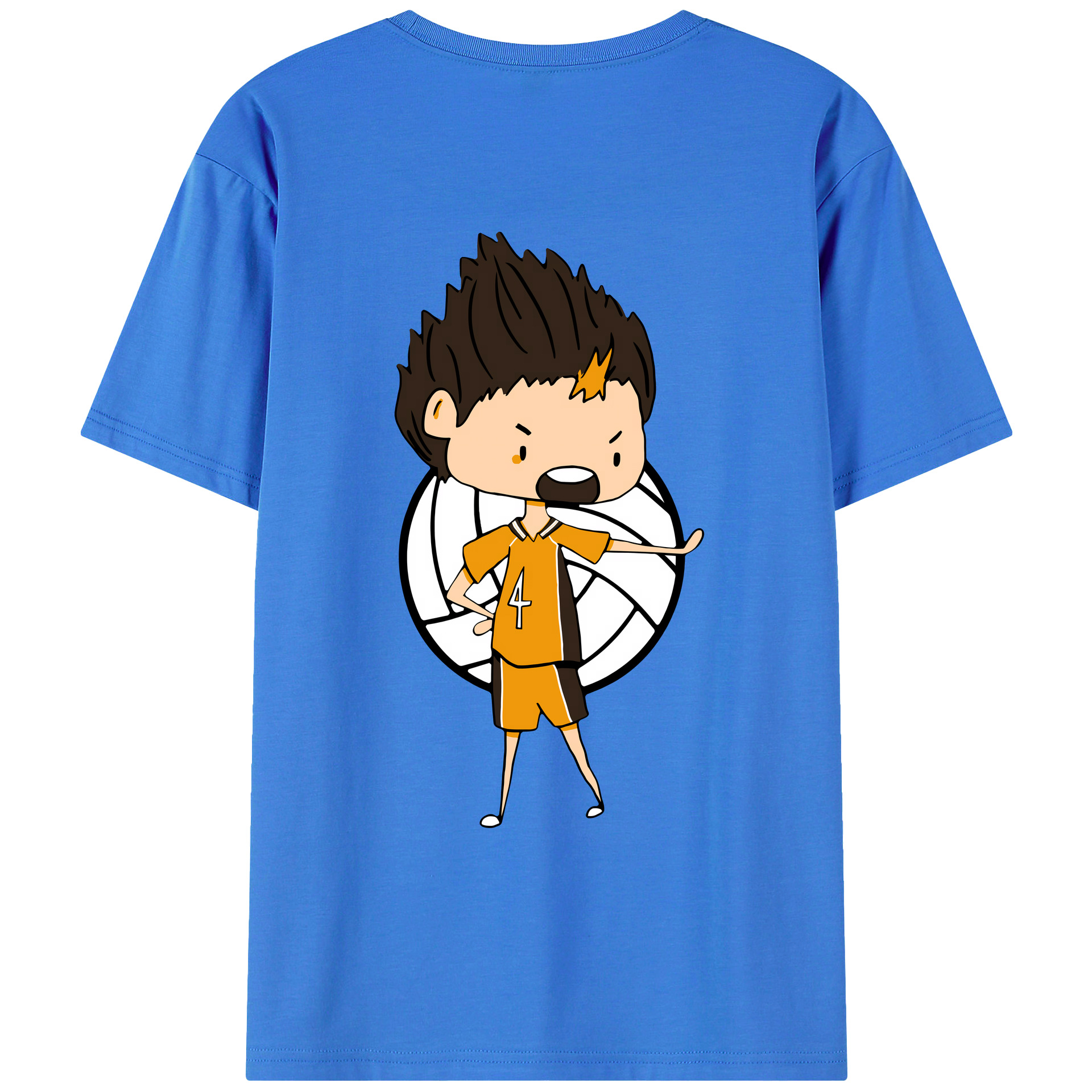 （画像用） ハイキュー!! Haikyu!! 綿100％ メンズ半袖Tシャツ（バックプリント） 通気性