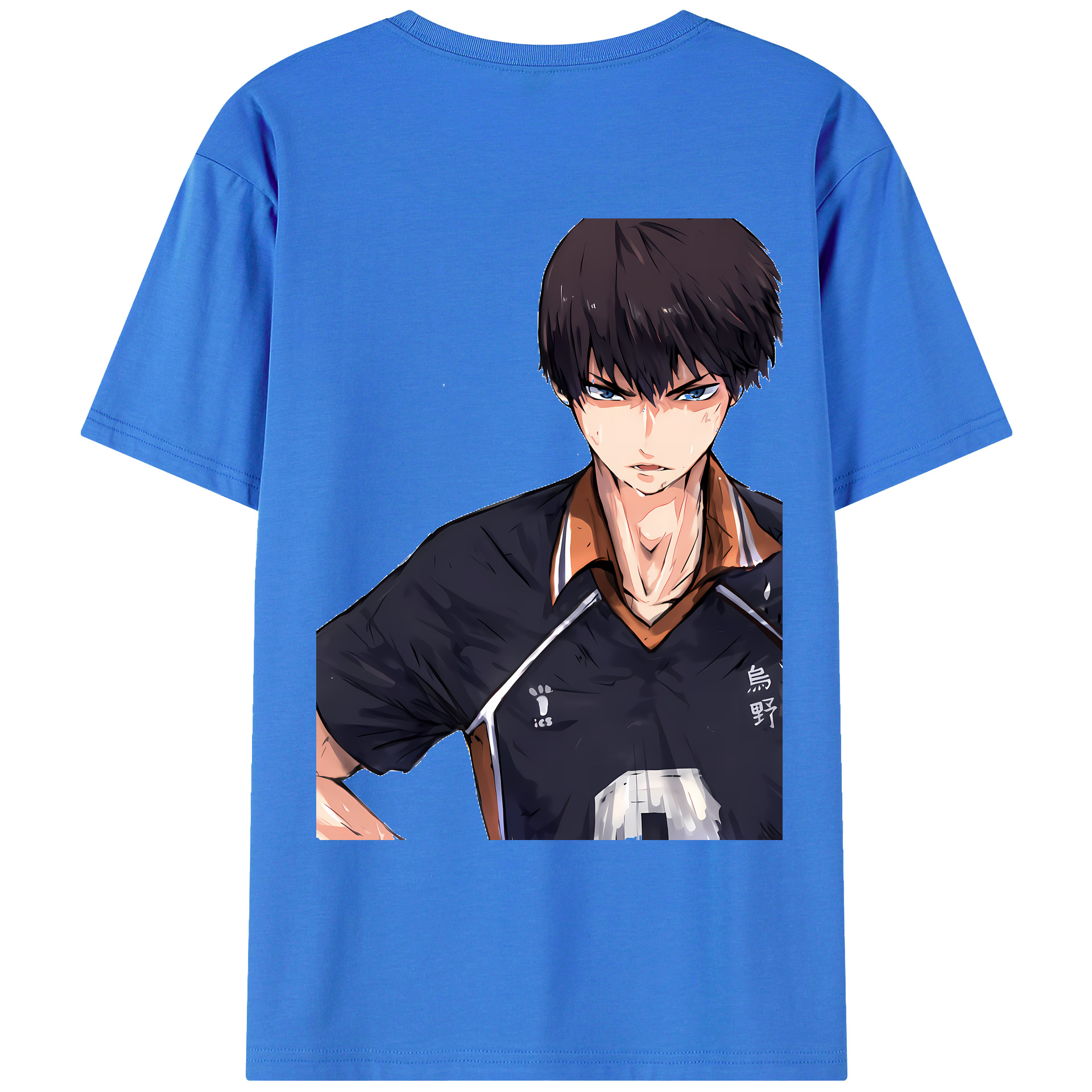 （画像用） ハイキュー!! Haikyu!! 綿100％ メンズ半袖Tシャツ（バックプリント） 通気性