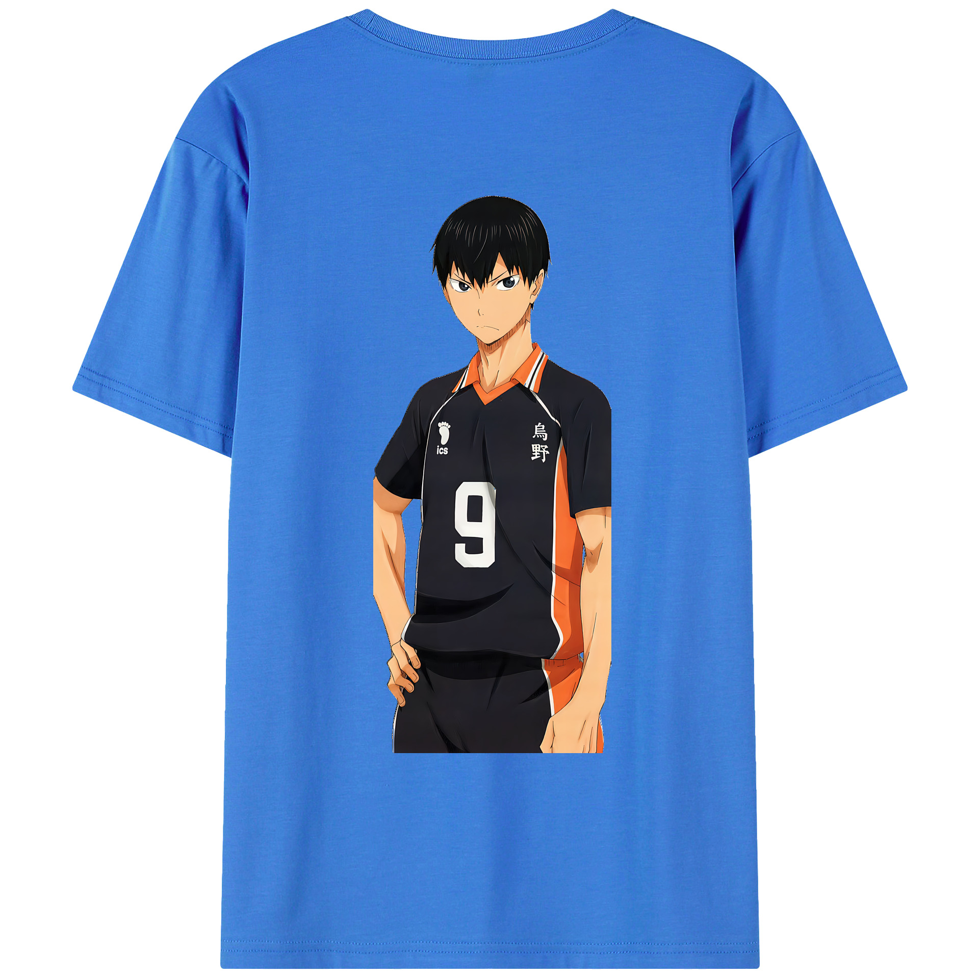 （画像用） ハイキュー!! Haikyu!! 綿100％ メンズ半袖Tシャツ（バックプリント） 通気性